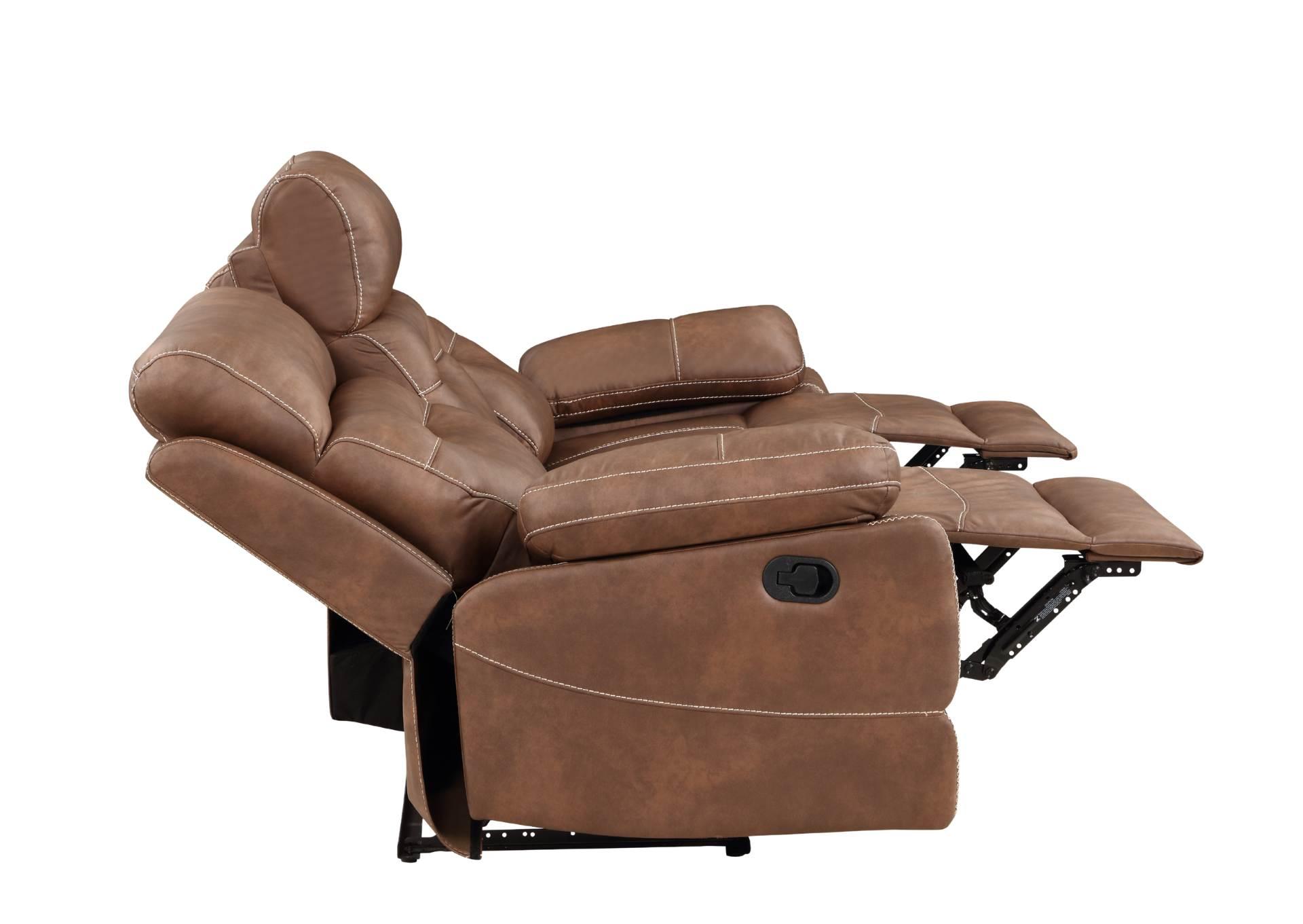 RUDGER CHESTNUT RECLINING SOFA,STEVE SILVER COMPANY