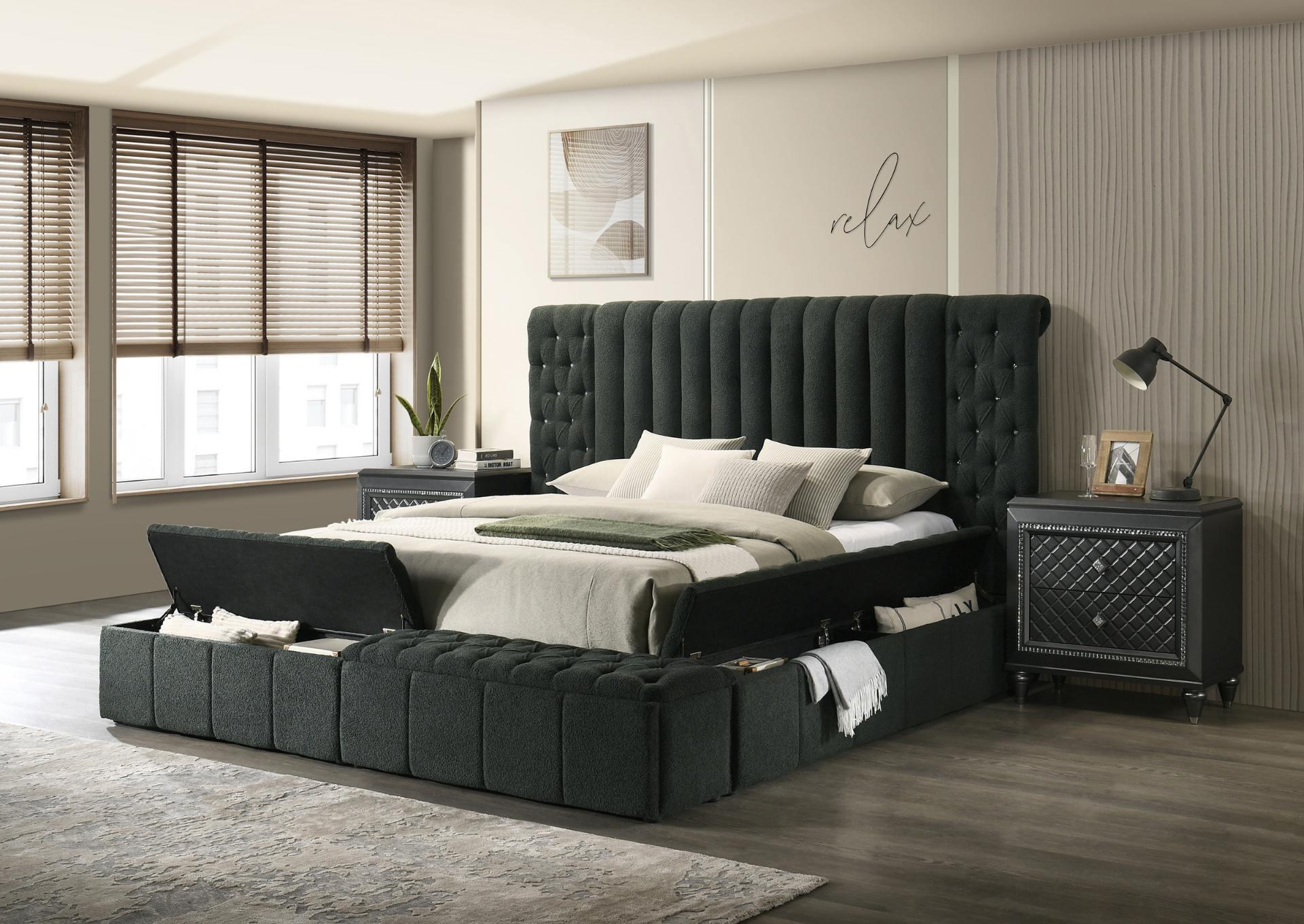 DANBURY CHARCOAL KING BED,CROWN MARK INT.