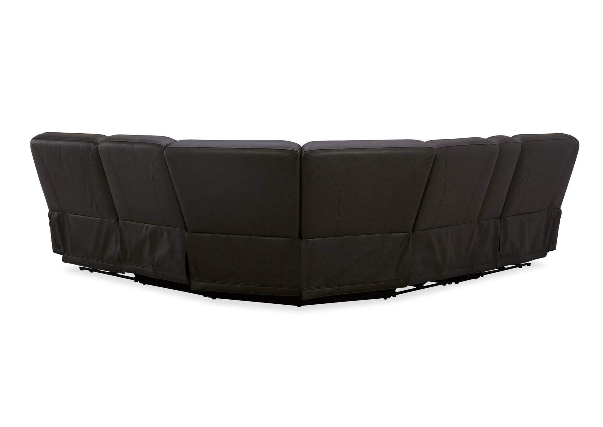 BROCKTON CHOCOLATE LEATHER 3P POWER 6 PIECE SECTIONAL,KUKA