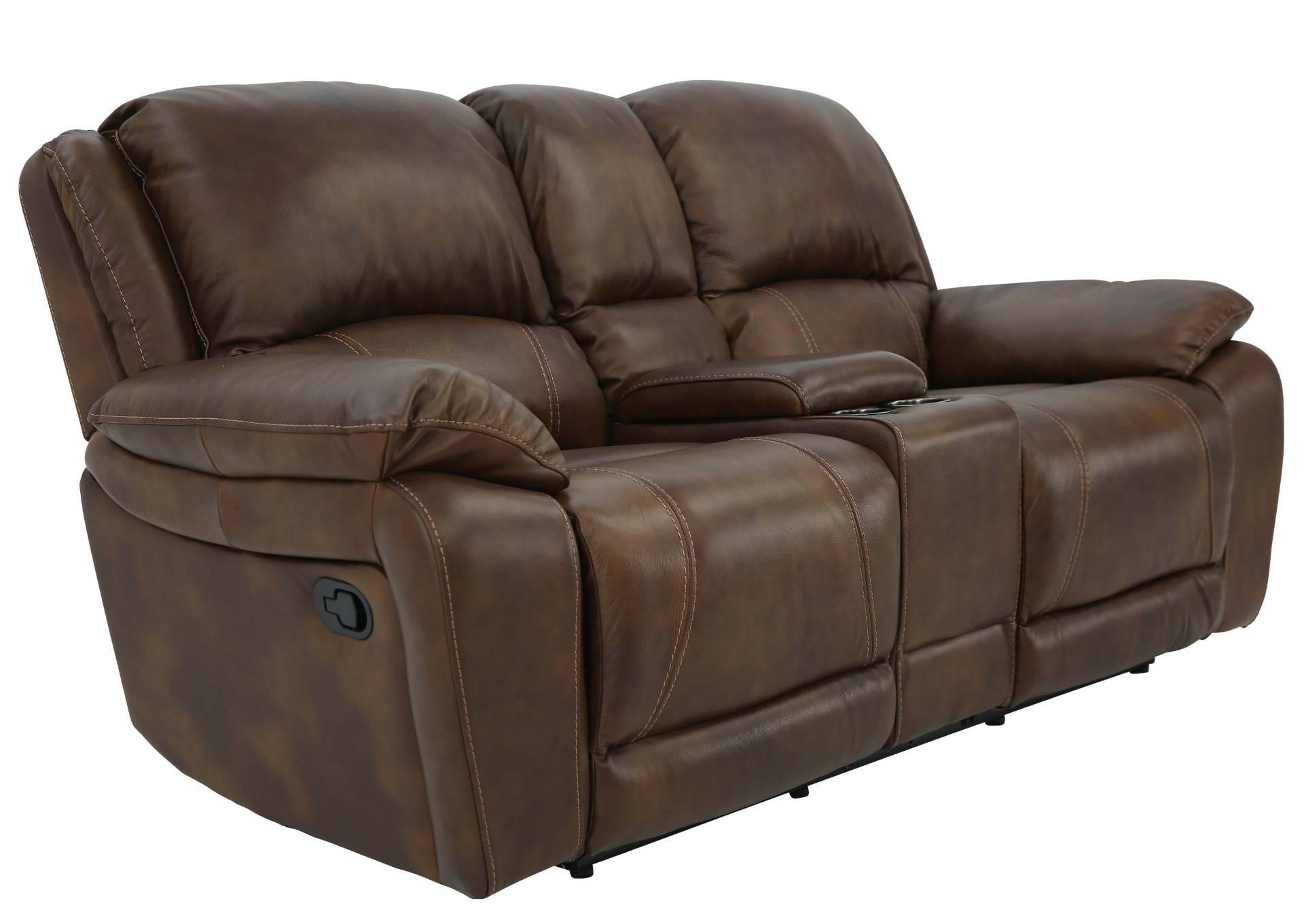 Crenshaw Sienna Leather Reclining, Leather Recliner Loveseat