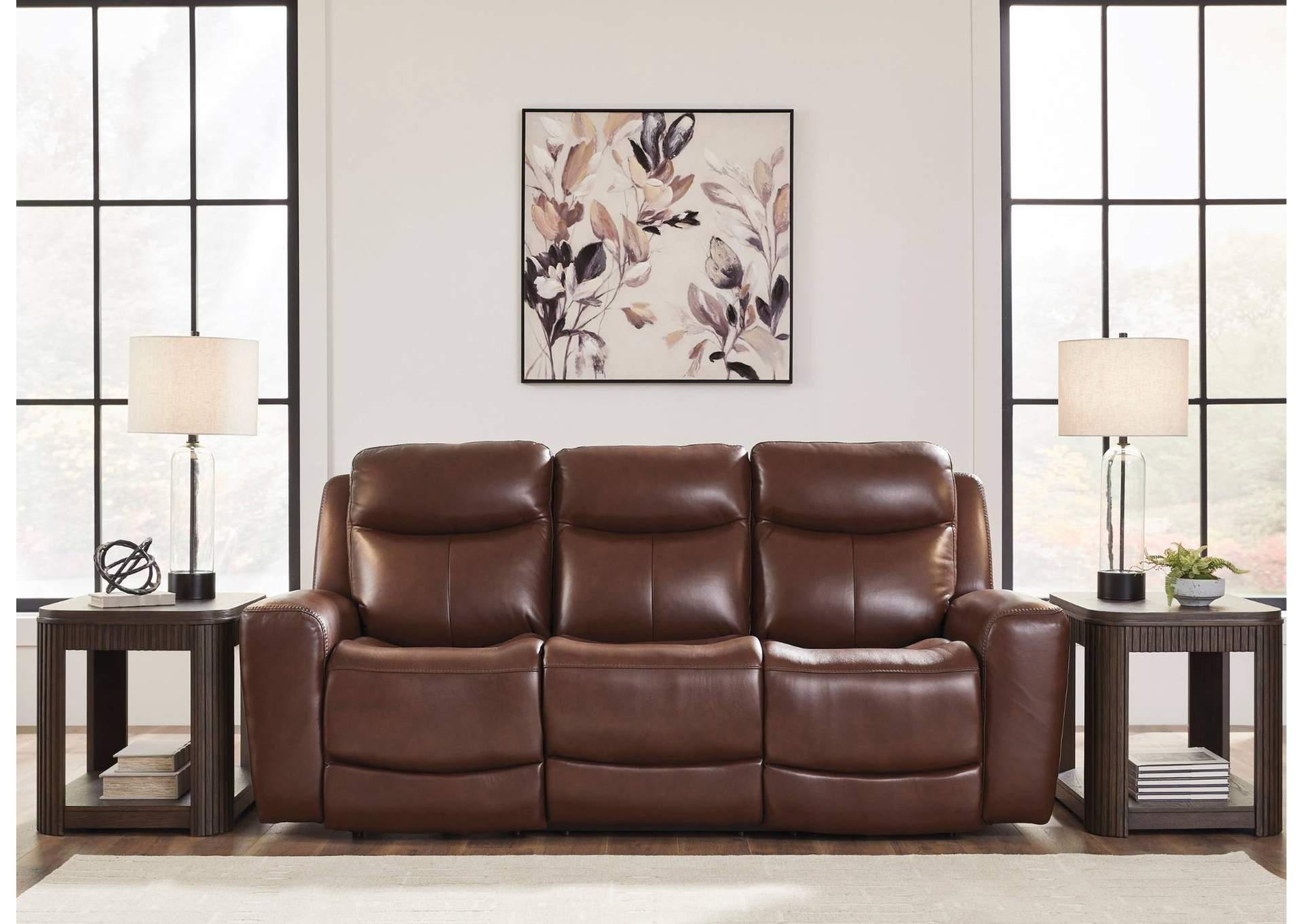 MOMENTUM MAHOGANY LEATHER 2P POWER SOFA,ASHLEY FURNITURE INC.