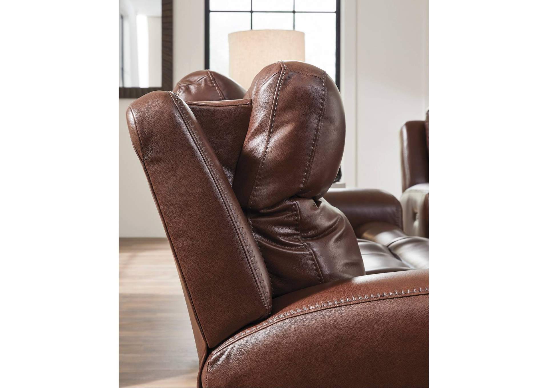 MOMENTUM MAHOGANY LEATHER 2P POWER SOFA,ASHLEY FURNITURE INC.