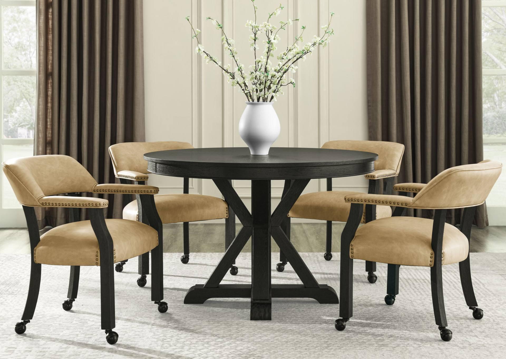 RYLIE BLACK DINING TABLE,STEVE SILVER COMPANY