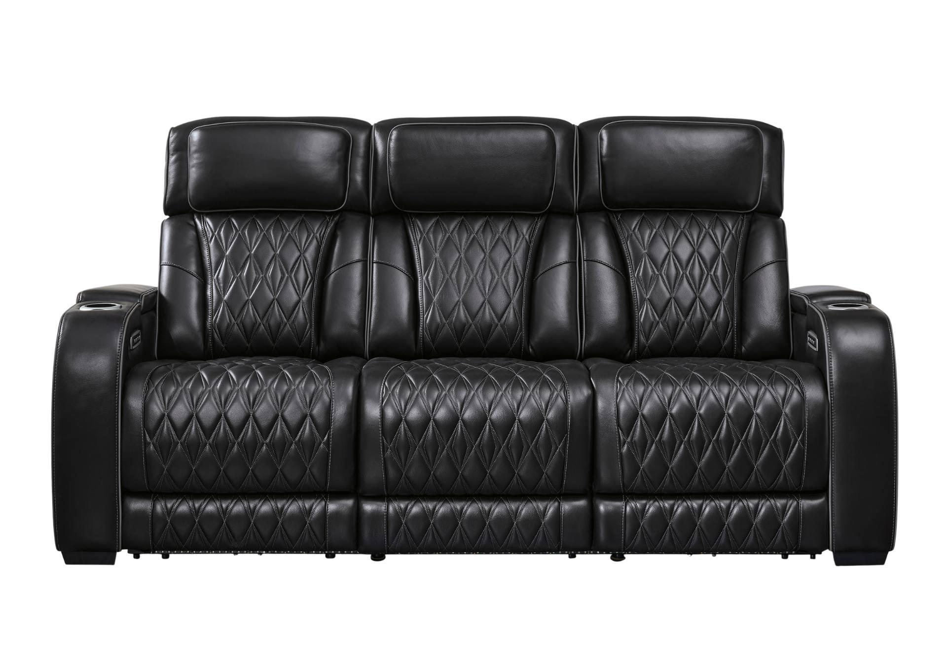 BOYINGTON BLACK P3 POWER SOFA WITH MASSAGE, HEAT, AND LED LIGHTING,ASHLEY FURNITURE INC.