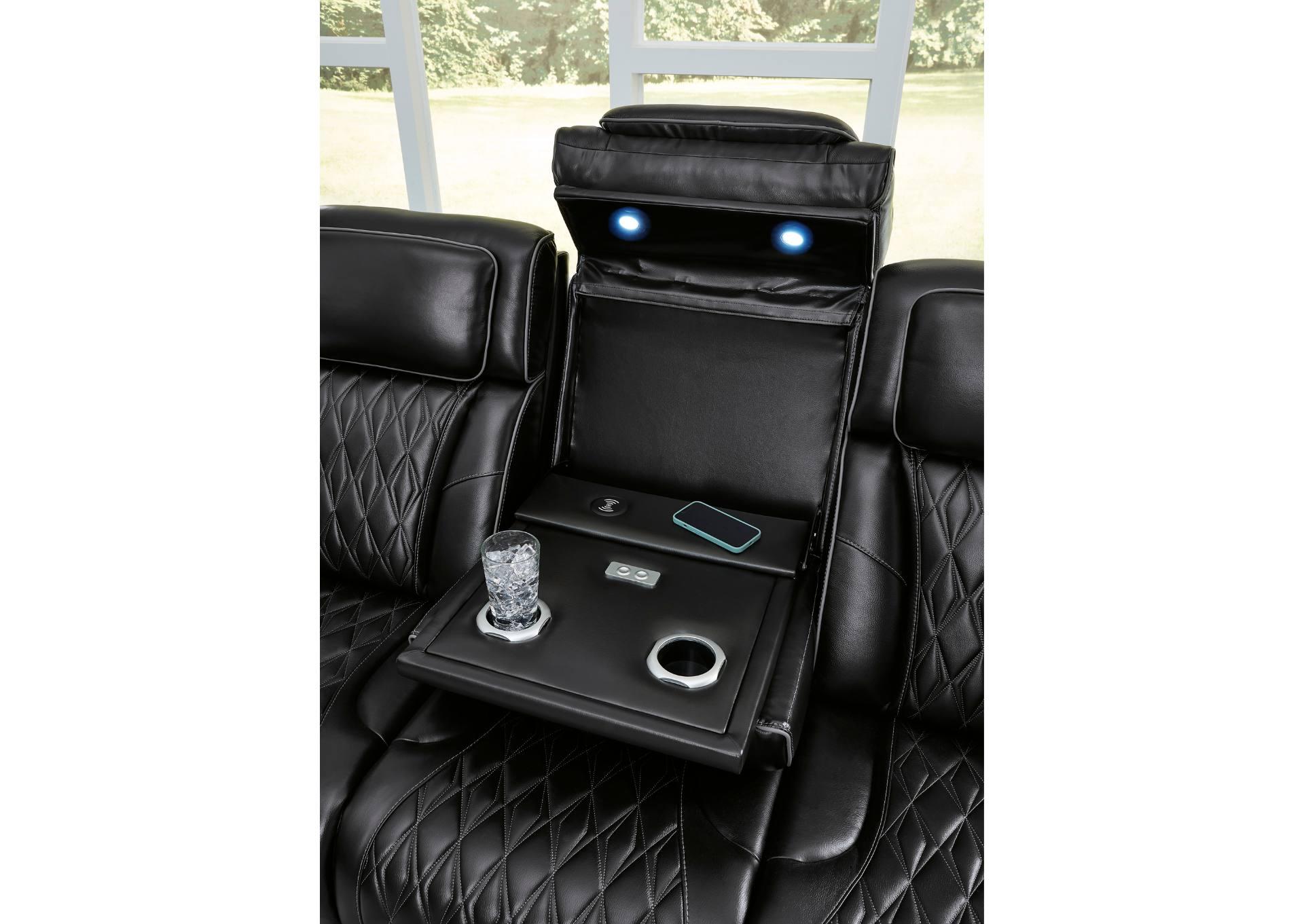 BOYINGTON BLACK P3 POWER SOFA WITH MASSAGE, HEAT, AND LED LIGHTING,ASHLEY FURNITURE INC.