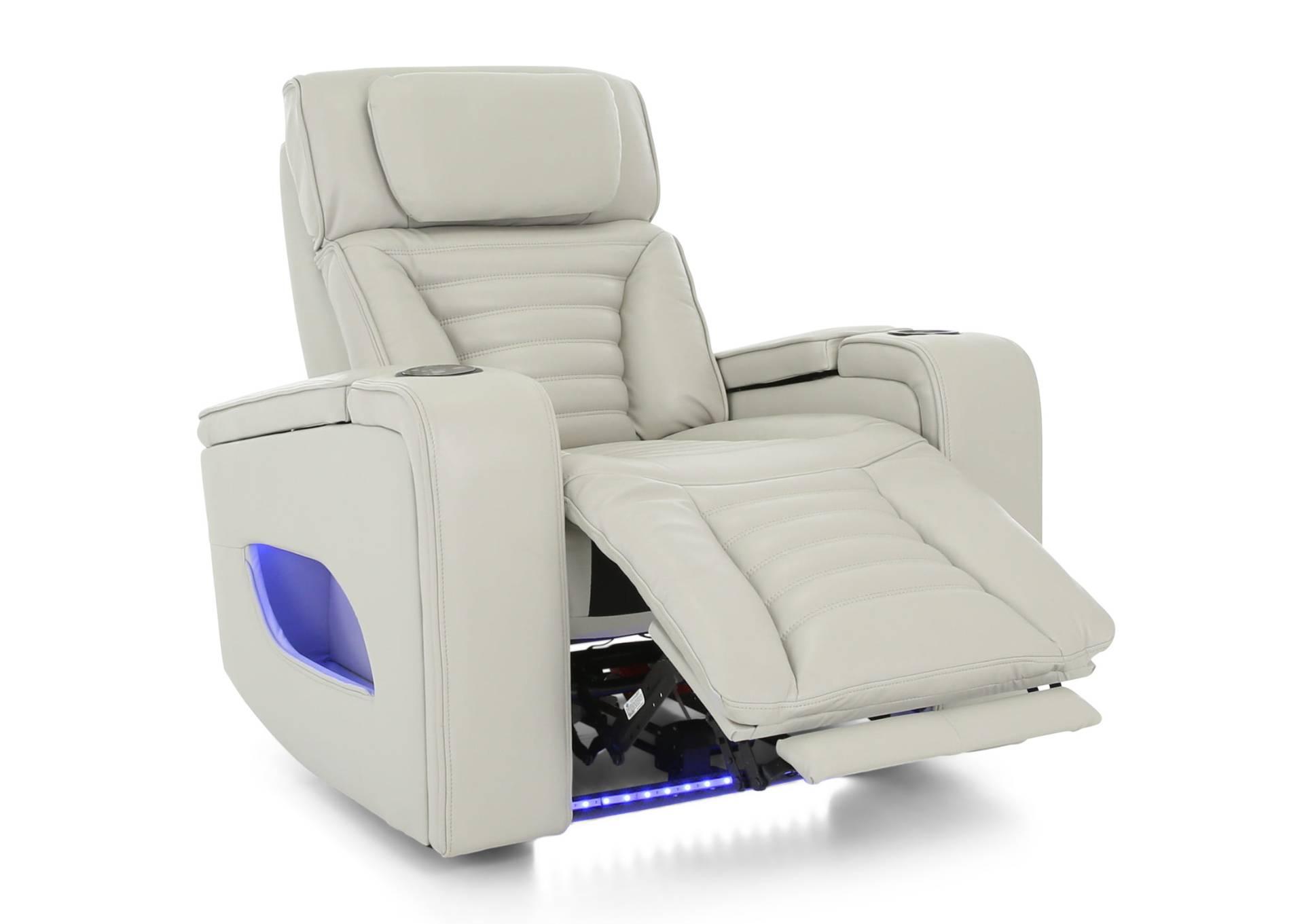 CALLIX FOG LEATHER P2 POWER RECLINER WITH LIGHTS,CHEERS