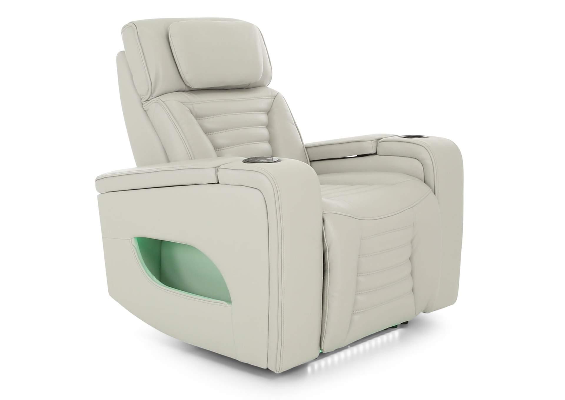 CALLIX FOG LEATHER P2 POWER RECLINER WITH LIGHTS,CHEERS