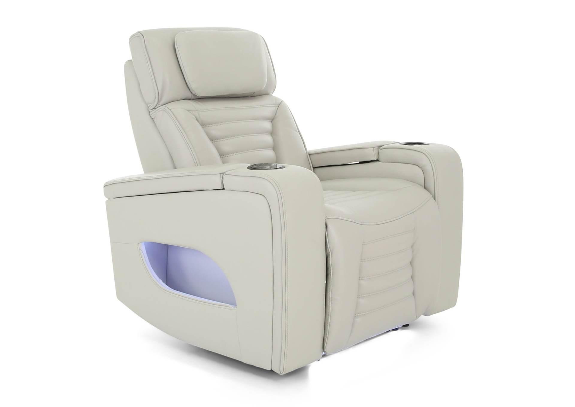 CALLIX FOG LEATHER P2 POWER RECLINER WITH LIGHTS,CHEERS