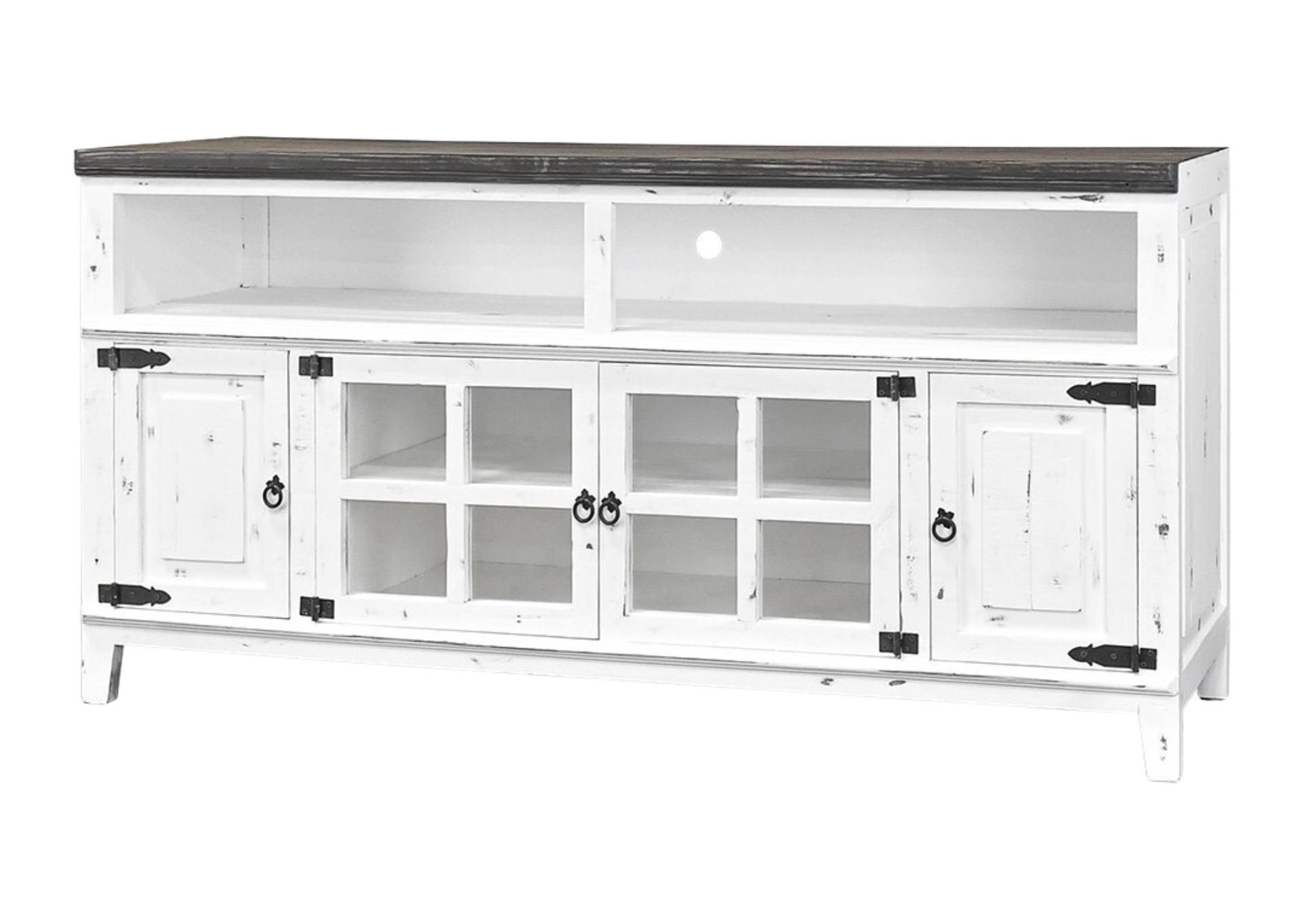 LAWMAN  WHITE/WEATHERED 72" MEDIA CONSOLE