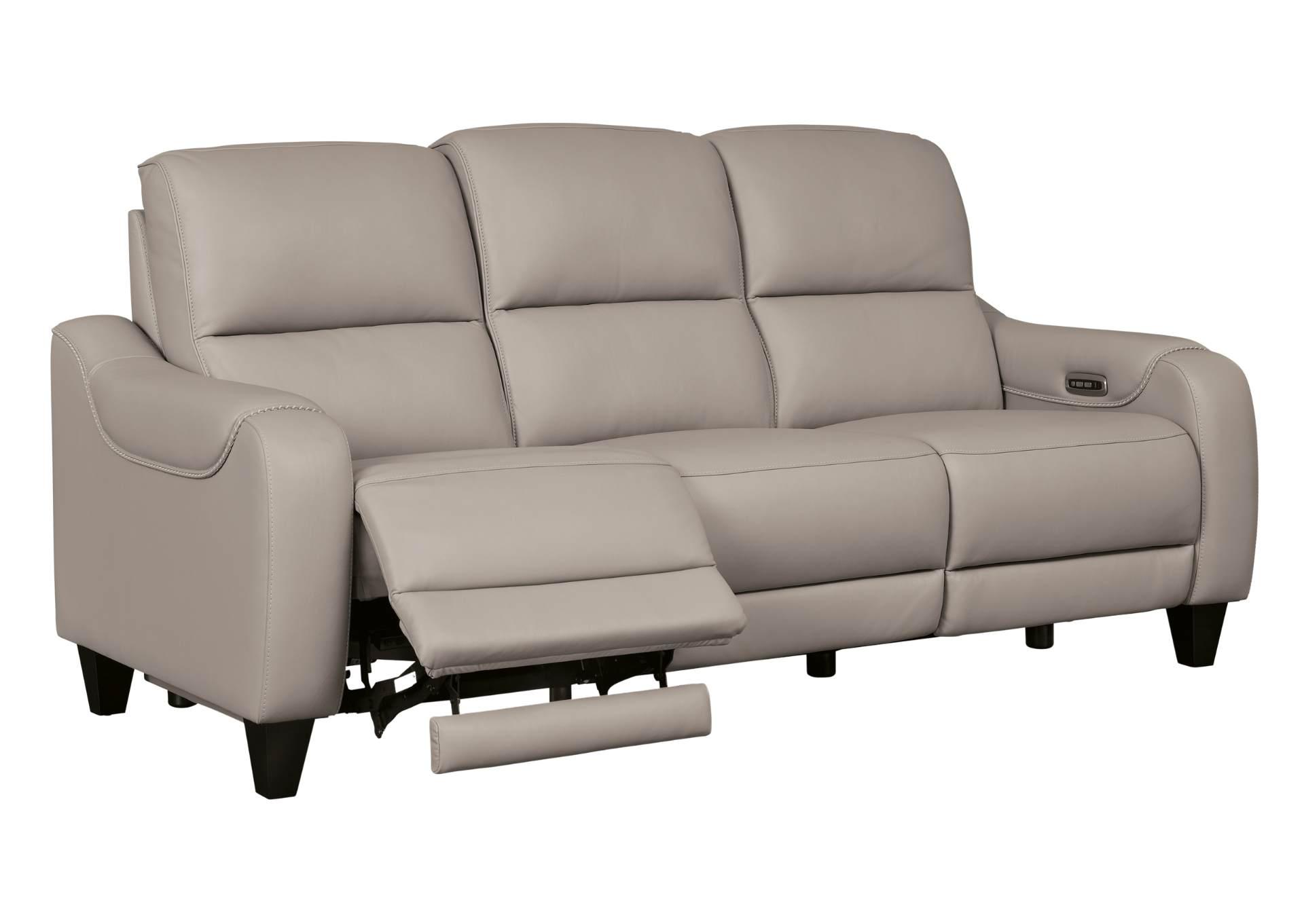 MERCOMATIC GRAY LEATHER 2P POWER RECLINING SOFA,ASHLEY FURNITURE INC.