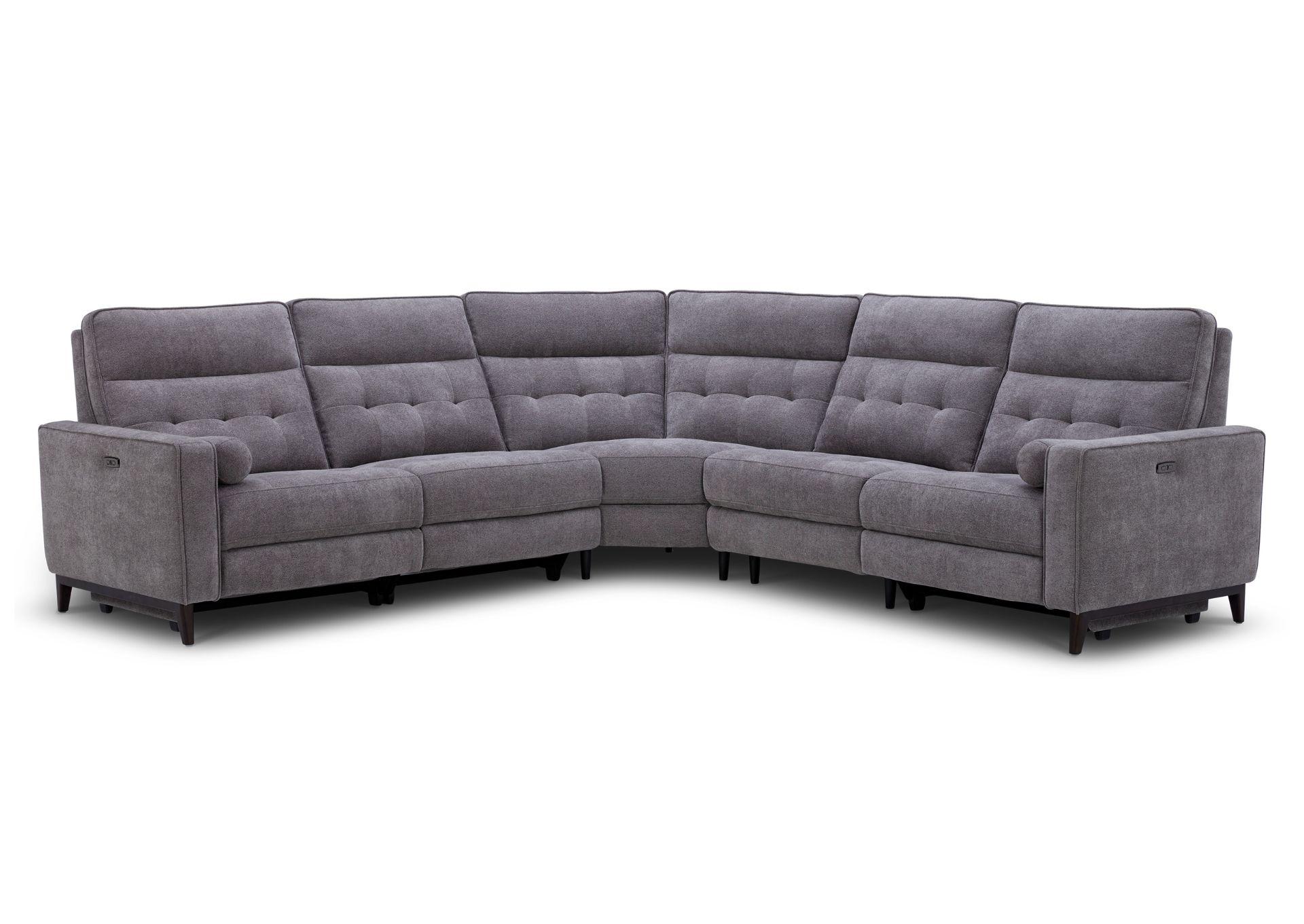 ELLIOT PEWTER 5 PIECE POWER SECTIONAL,KUKA