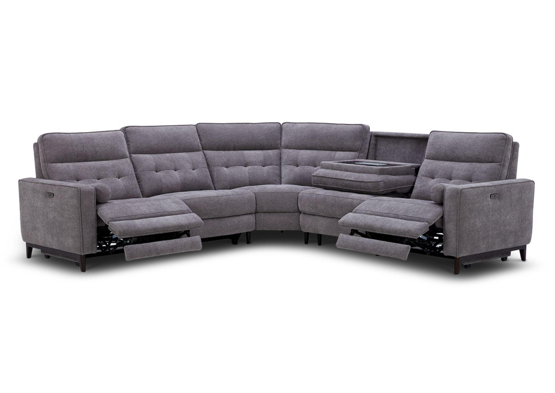 ELLIOT PEWTER 5 PIECE POWER SECTIONAL,KUKA