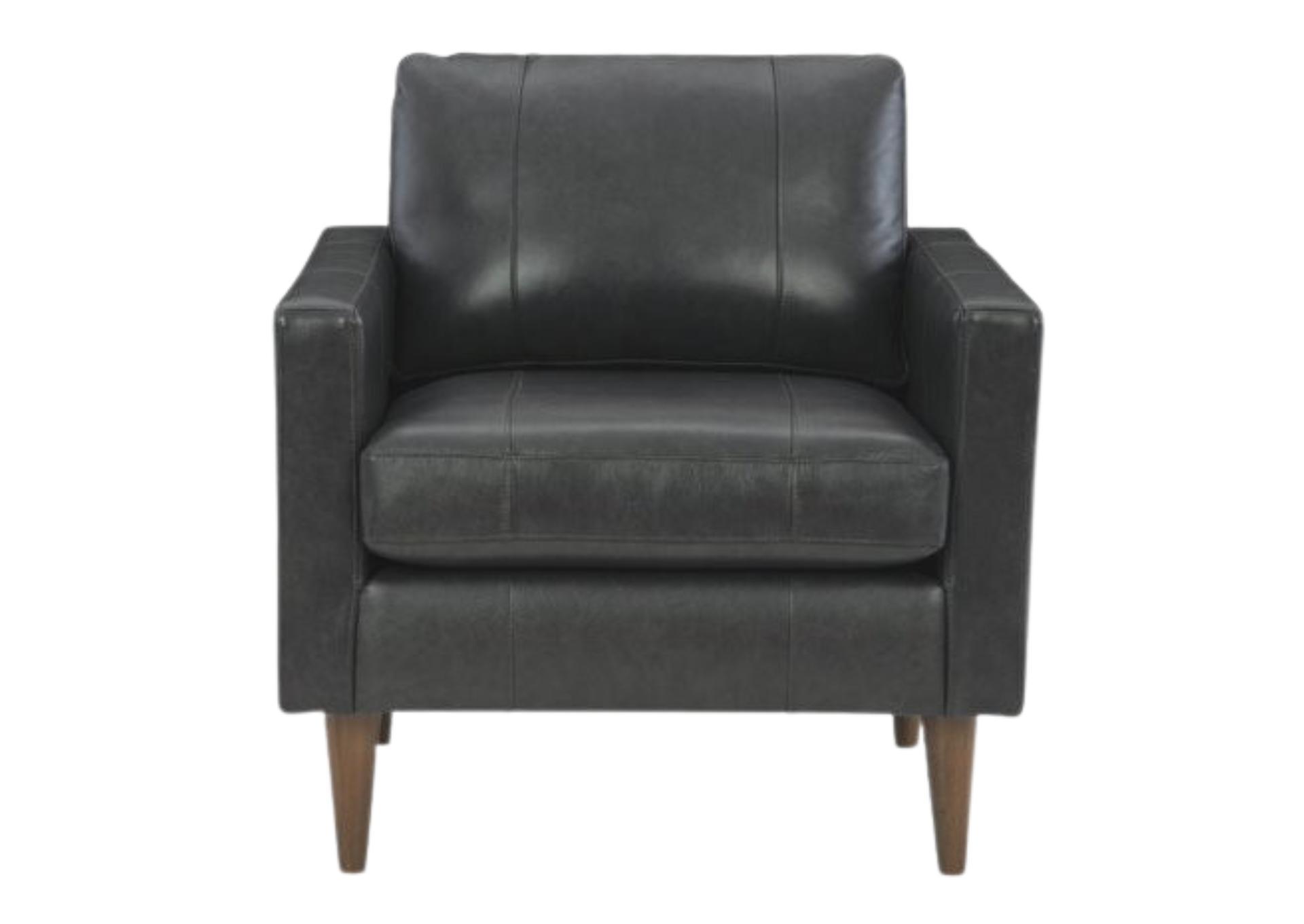 TRAFTON CHARCOAL LEATHER CHAIR