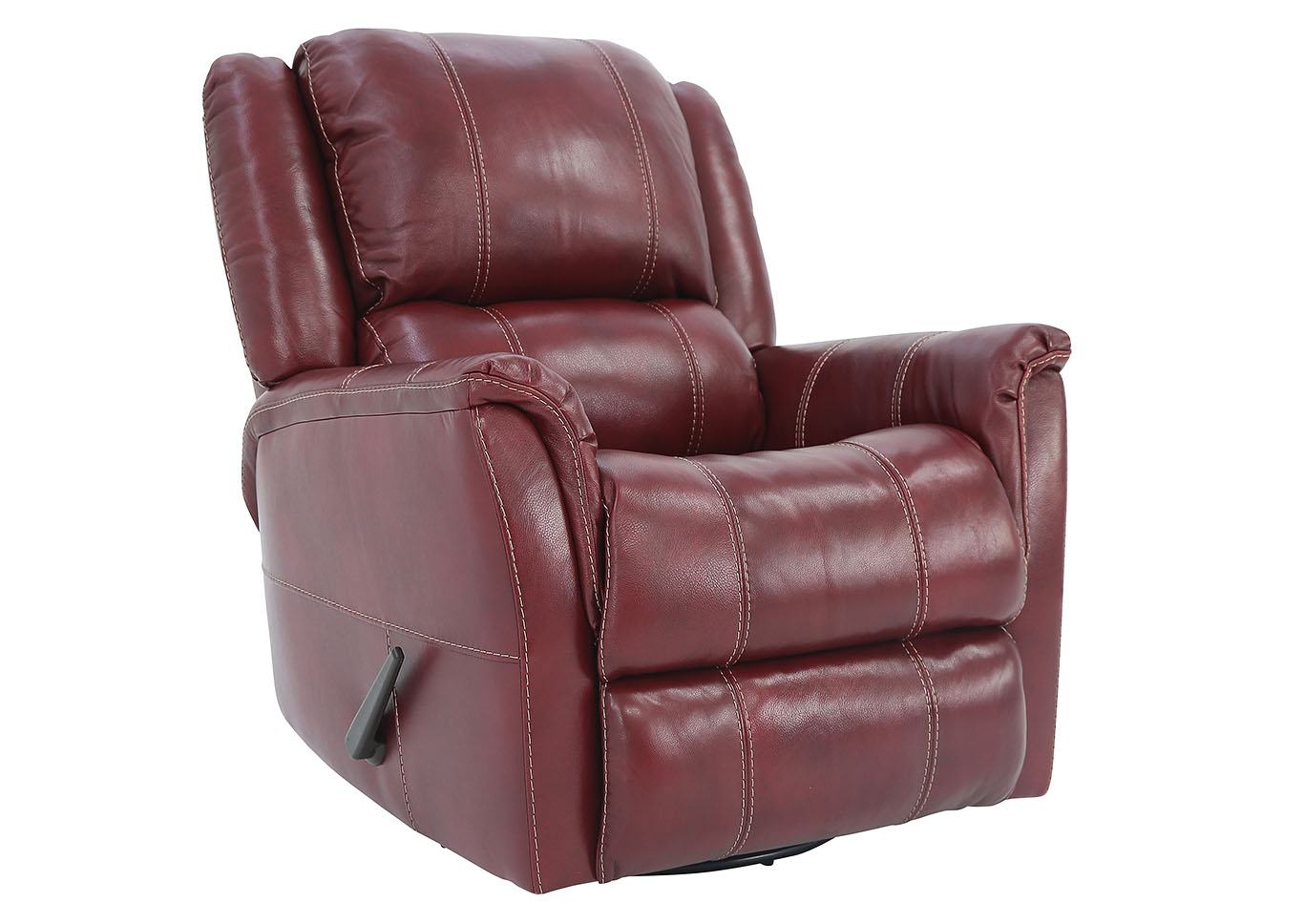 Bryce Red Leather Swivel Glider, Red Leather Rocker Recliner
