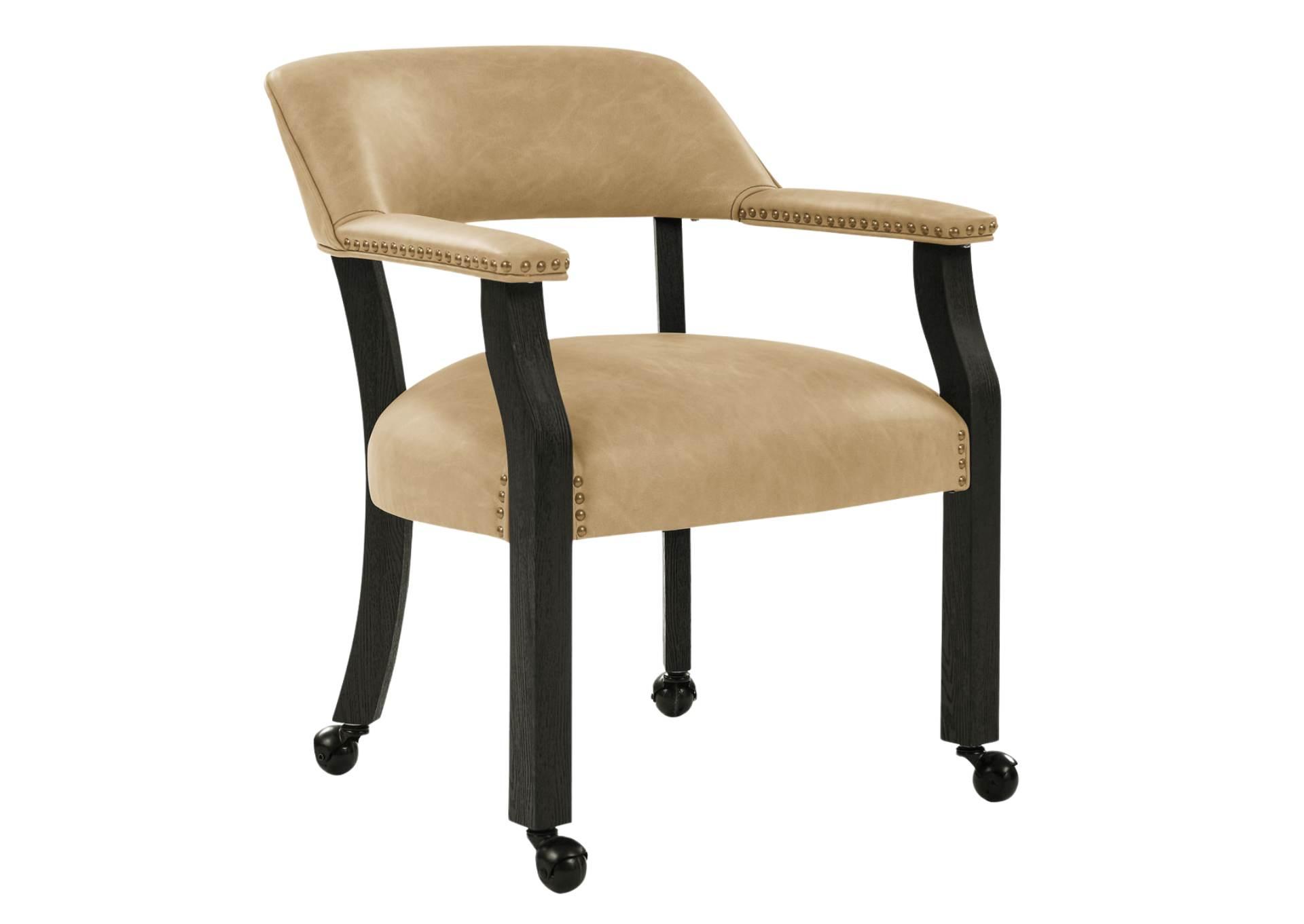 RYLIE BLACK DINING ARM CHAIR WITH CASTERS,STEVE SILVER COMPANY