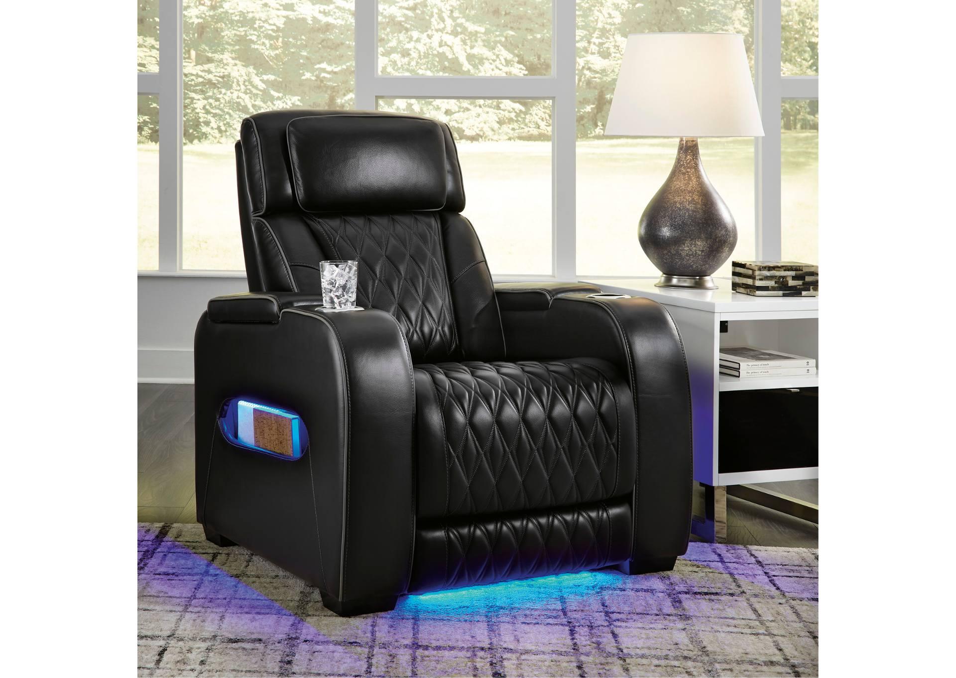 BOYINGTON BLACK P3 POWER RECLINER WITH MASSAGE, HEAT, AND LED LIGHTING,ASHLEY FURNITURE INC.