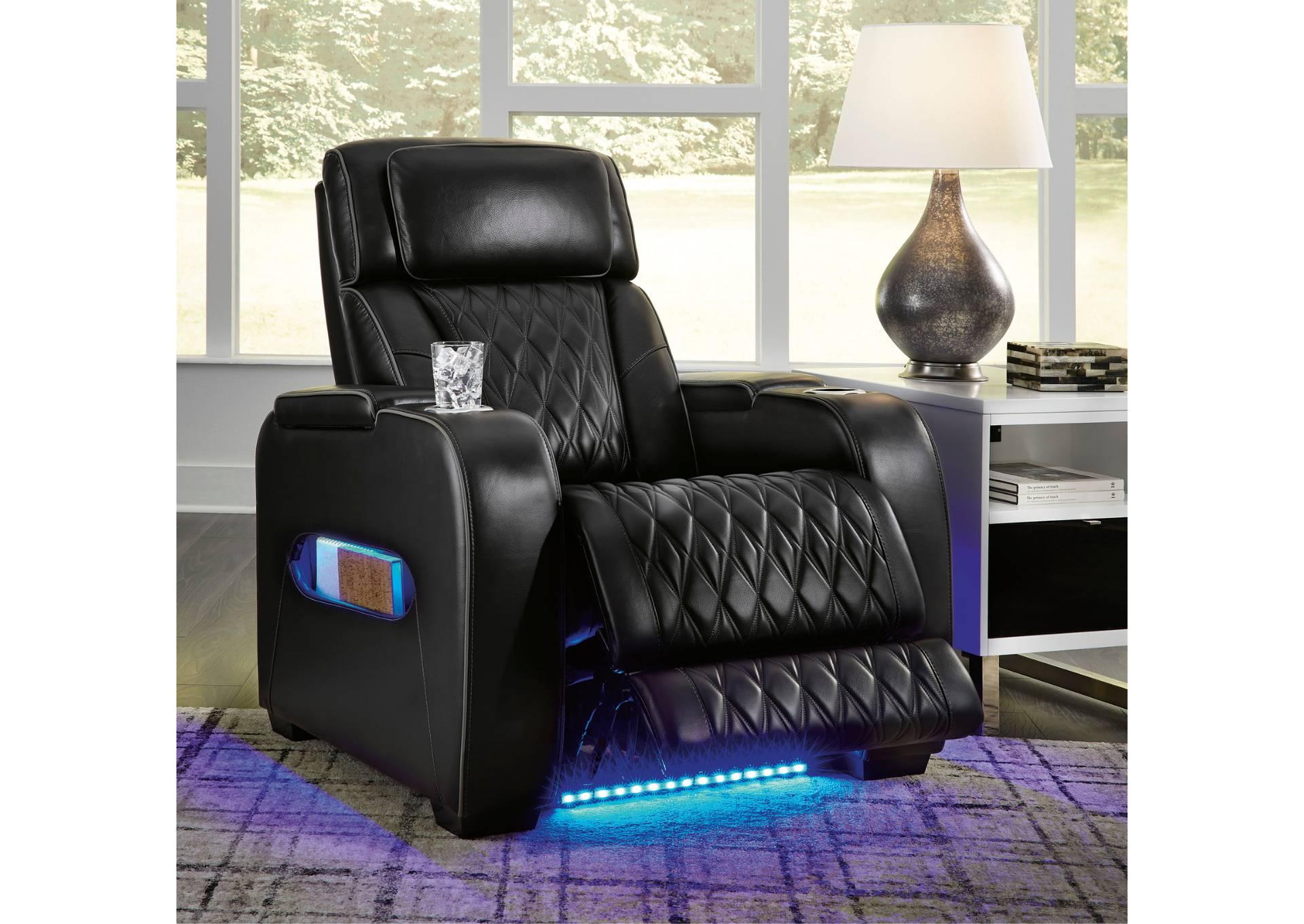 BOYINGTON BLACK P3 POWER RECLINER WITH MASSAGE, HEAT, AND LED LIGHTING,ASHLEY FURNITURE INC.