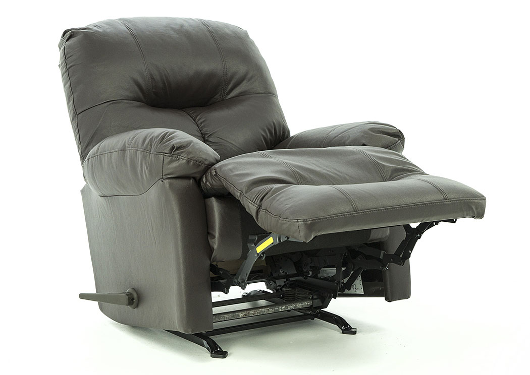 WANDERER CHOCOLATE LEATHER ROCKER RECLINER,BEST CHAIRS INC