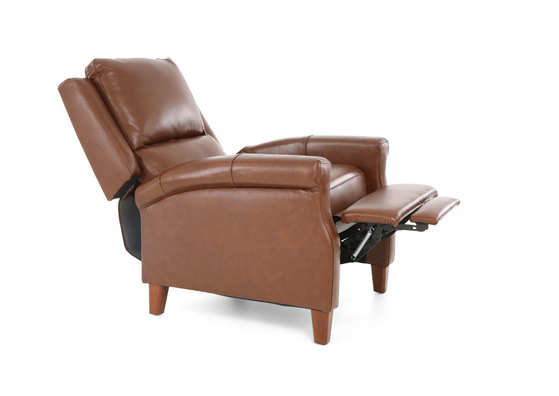 CARENTON CARAMEL LEATHER PUSH BACK RECLINER,CHEERS