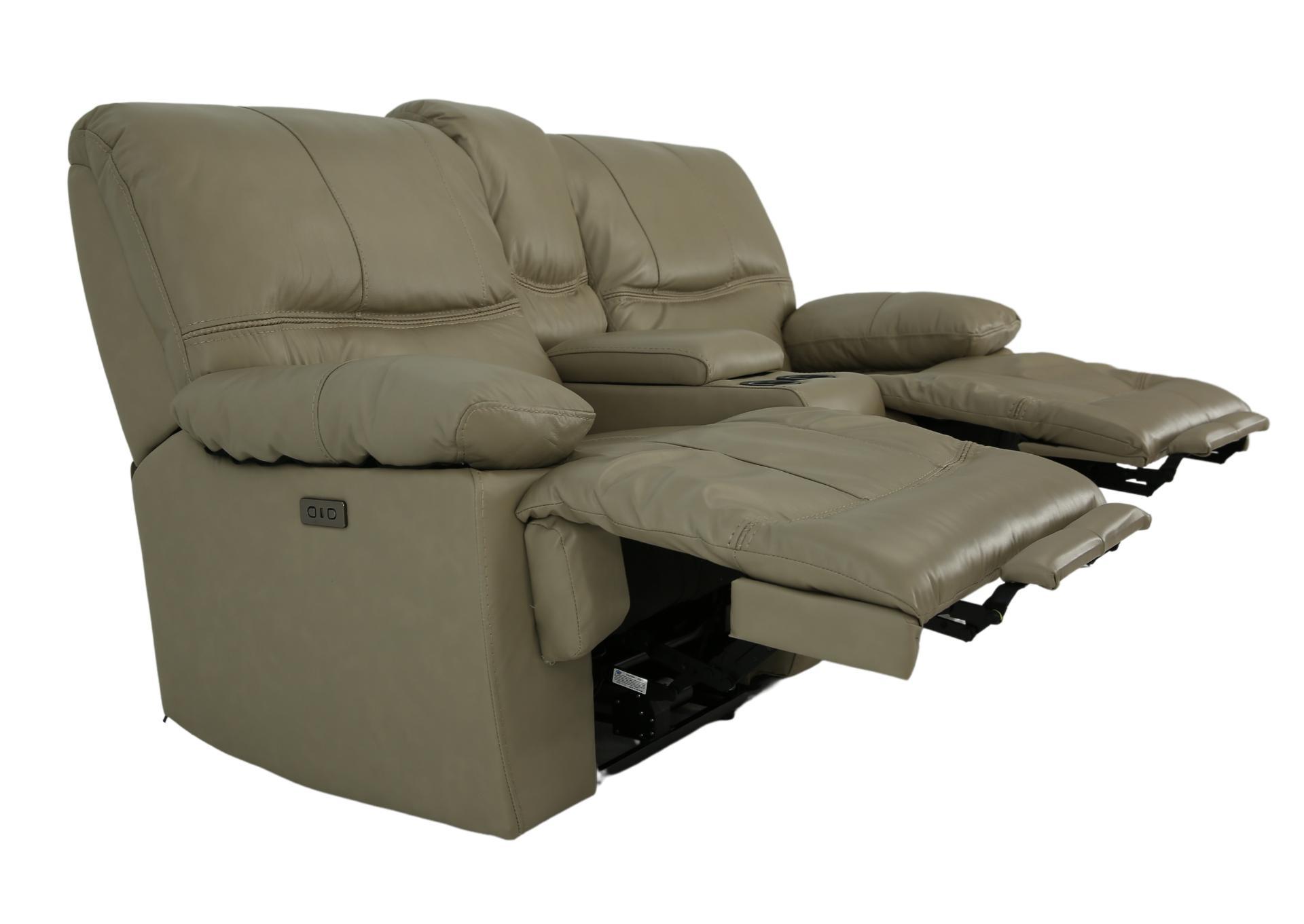 ODESSA TAUPE LEATHER 1P POWER ZERO GRAVITY RECLINING LOVESEAT WITH CONSOLE,CHEERS