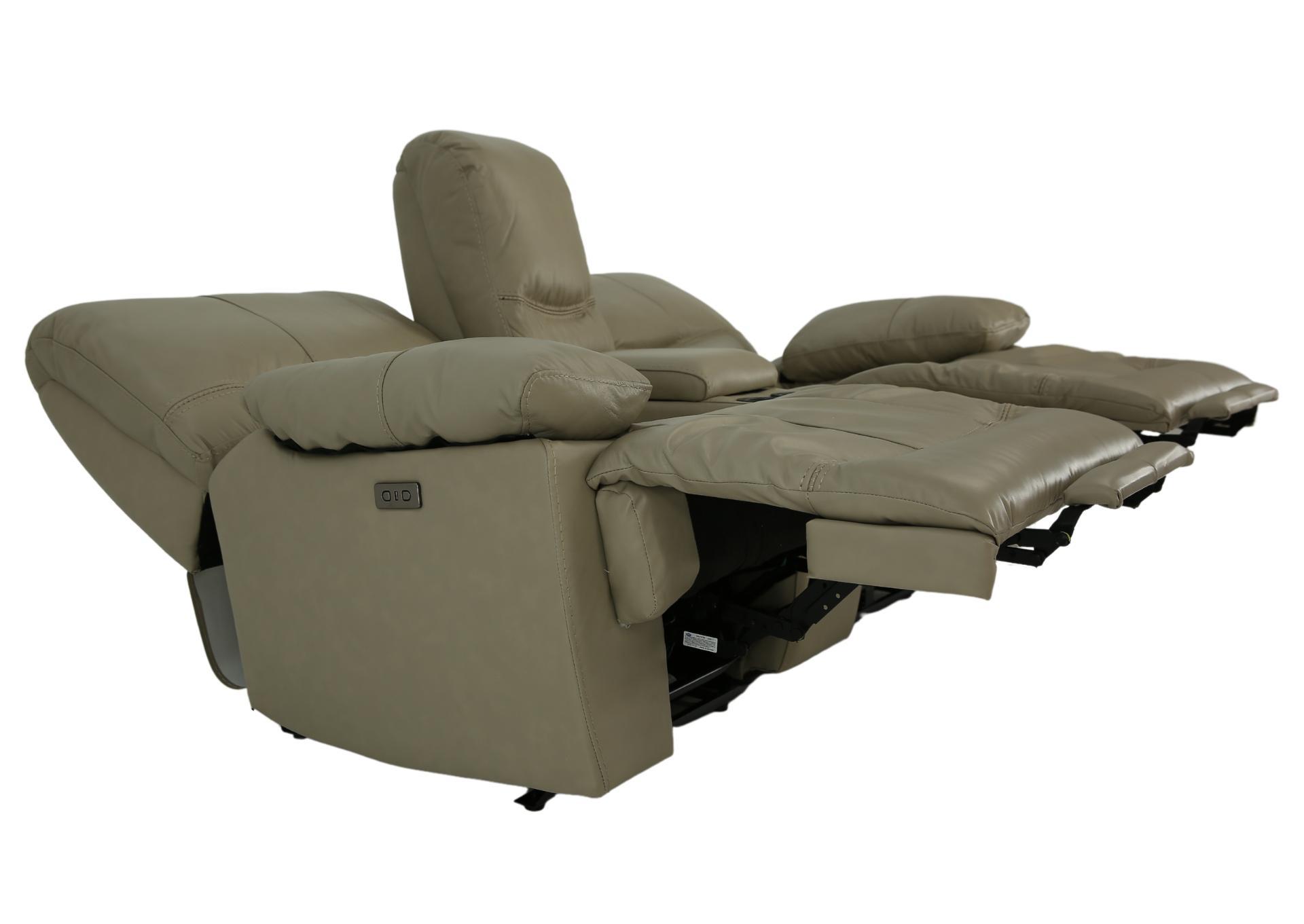 ODESSA TAUPE LEATHER 1P POWER ZERO GRAVITY RECLINING LOVESEAT WITH CONSOLE,CHEERS