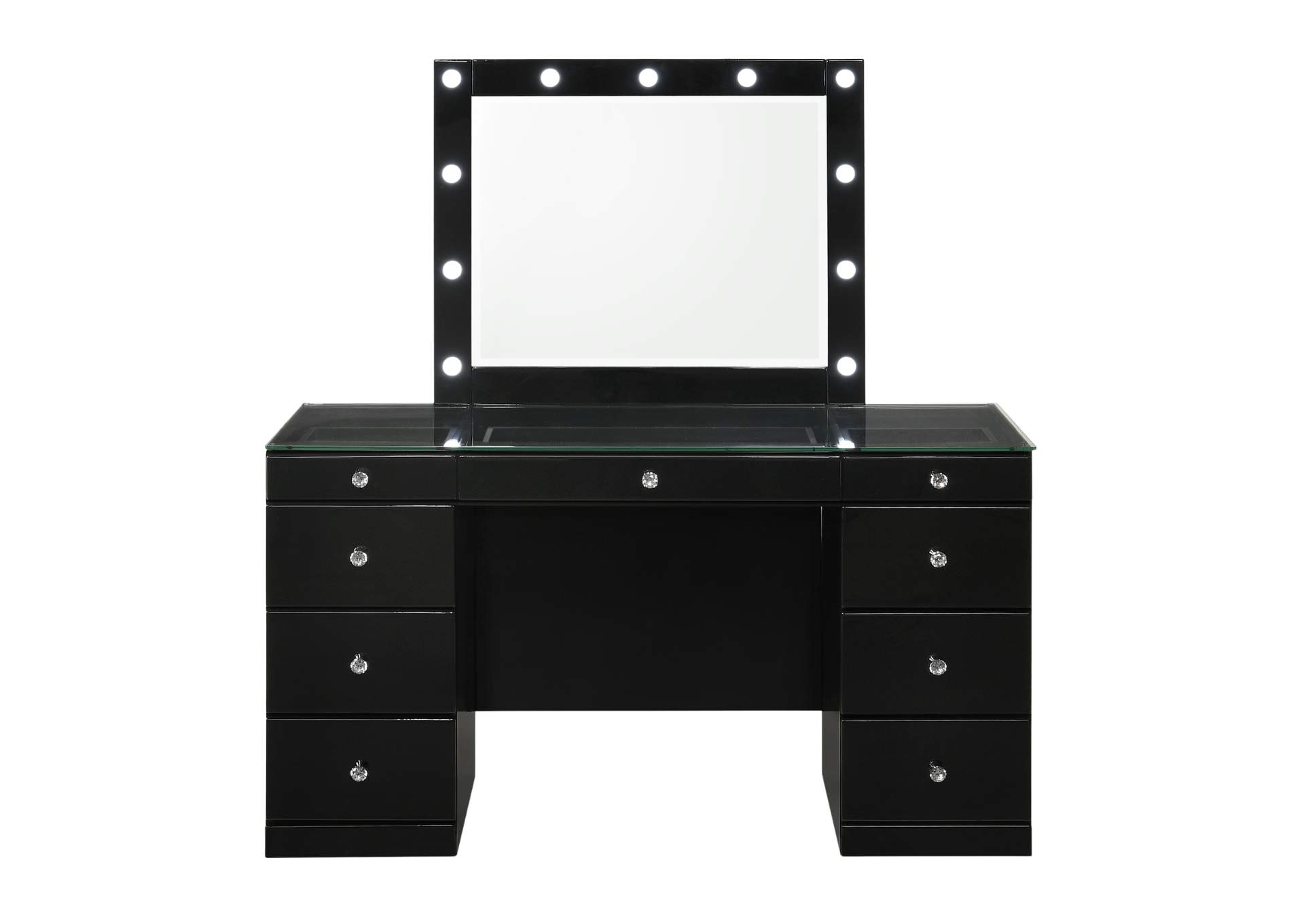 AVERY BLACK VANITY WITH LED MIRROR,CROWN MARK INT.