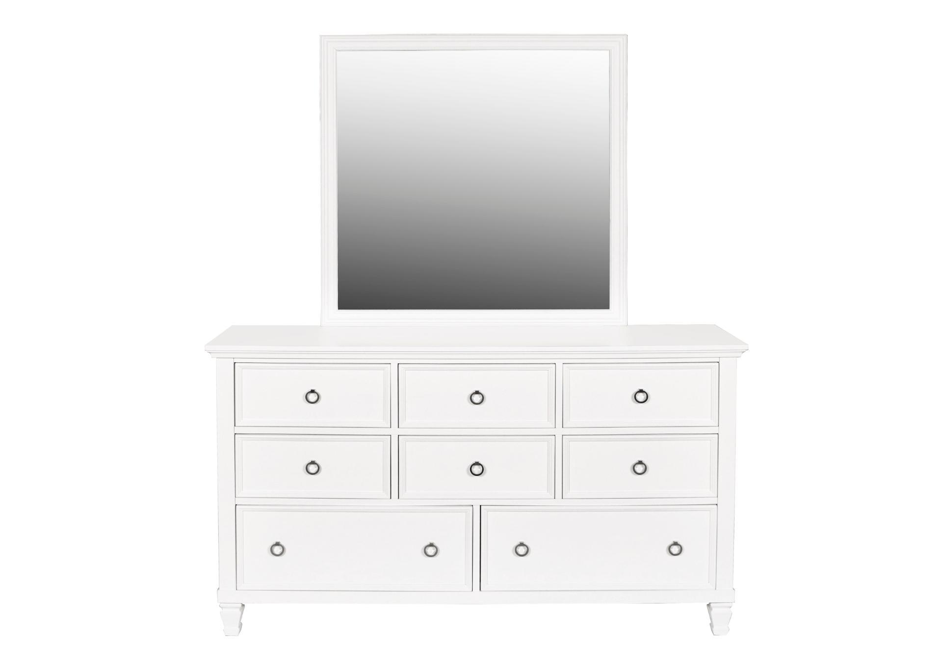 TAMARACK WHITE DRESSER AND MIRROR