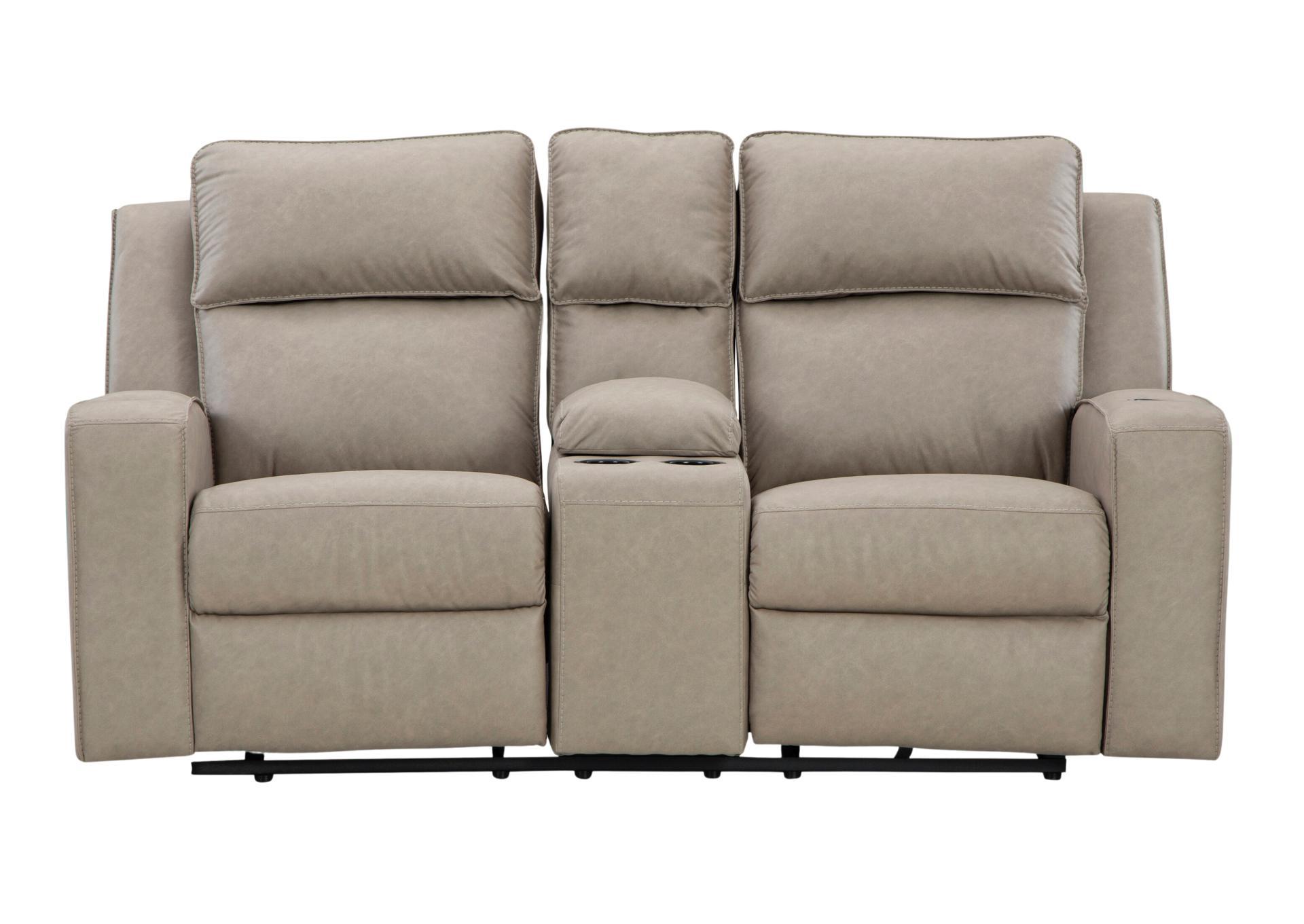 LAVENHORNE PEBBLE RECLINING LOVESEAT WITH CONSOLE,ASHLEY FURNITURE INC.