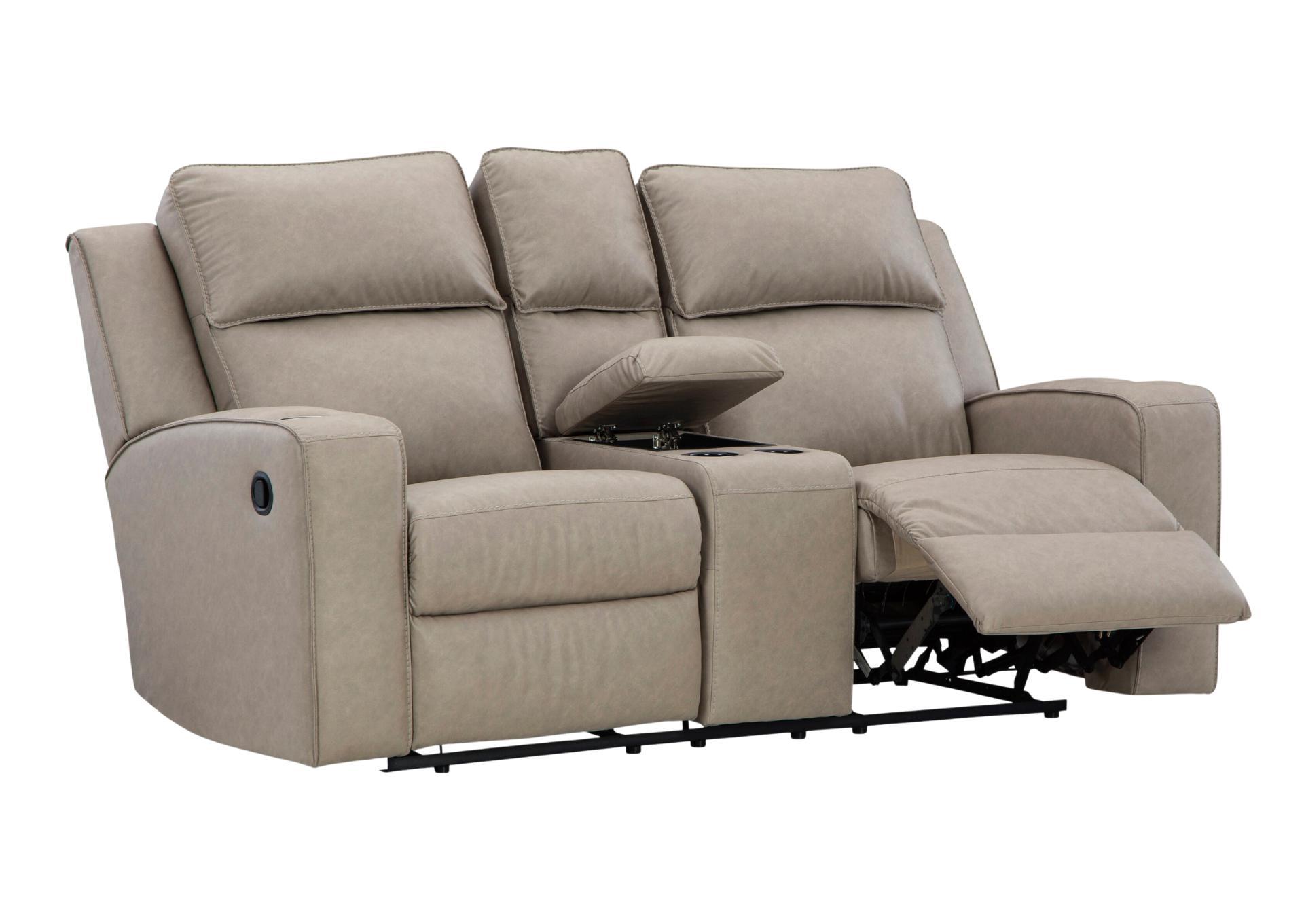 LAVENHORNE PEBBLE RECLINING LOVESEAT WITH CONSOLE,ASHLEY FURNITURE INC.