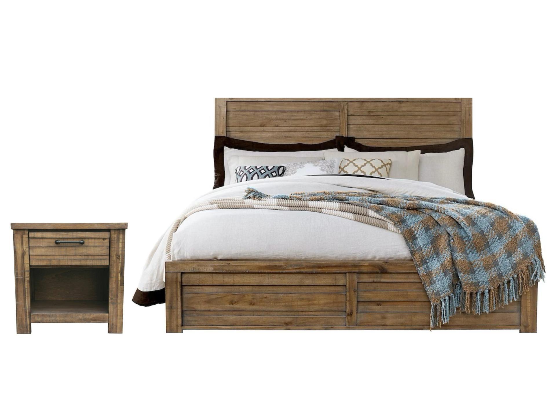 SOHO BROWN KING BED WITH NIGHTSTAND