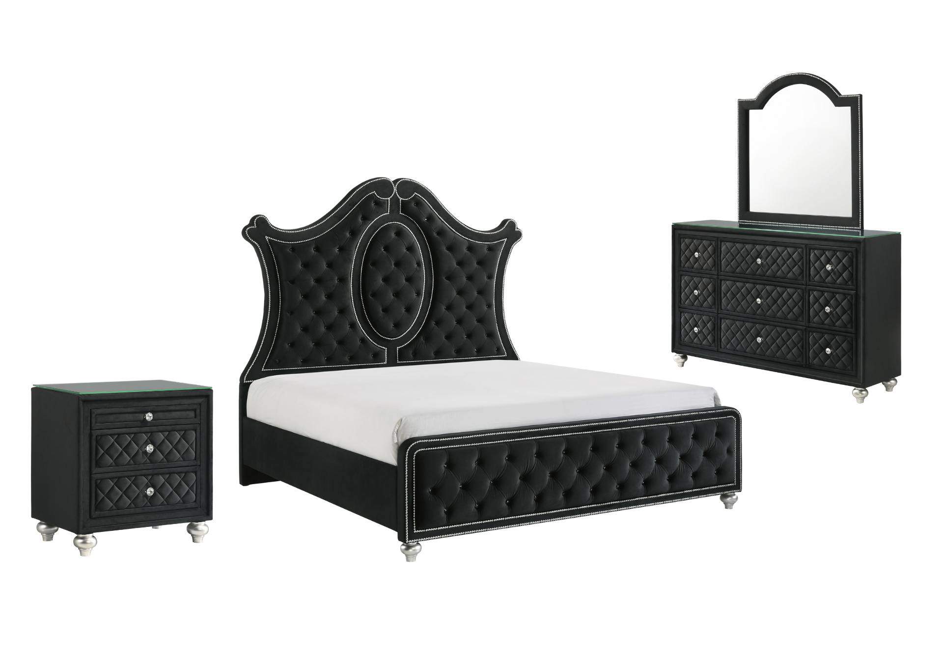 CAMEO BLACK QUEEN BEDROOM,CROWN MARK INT.
