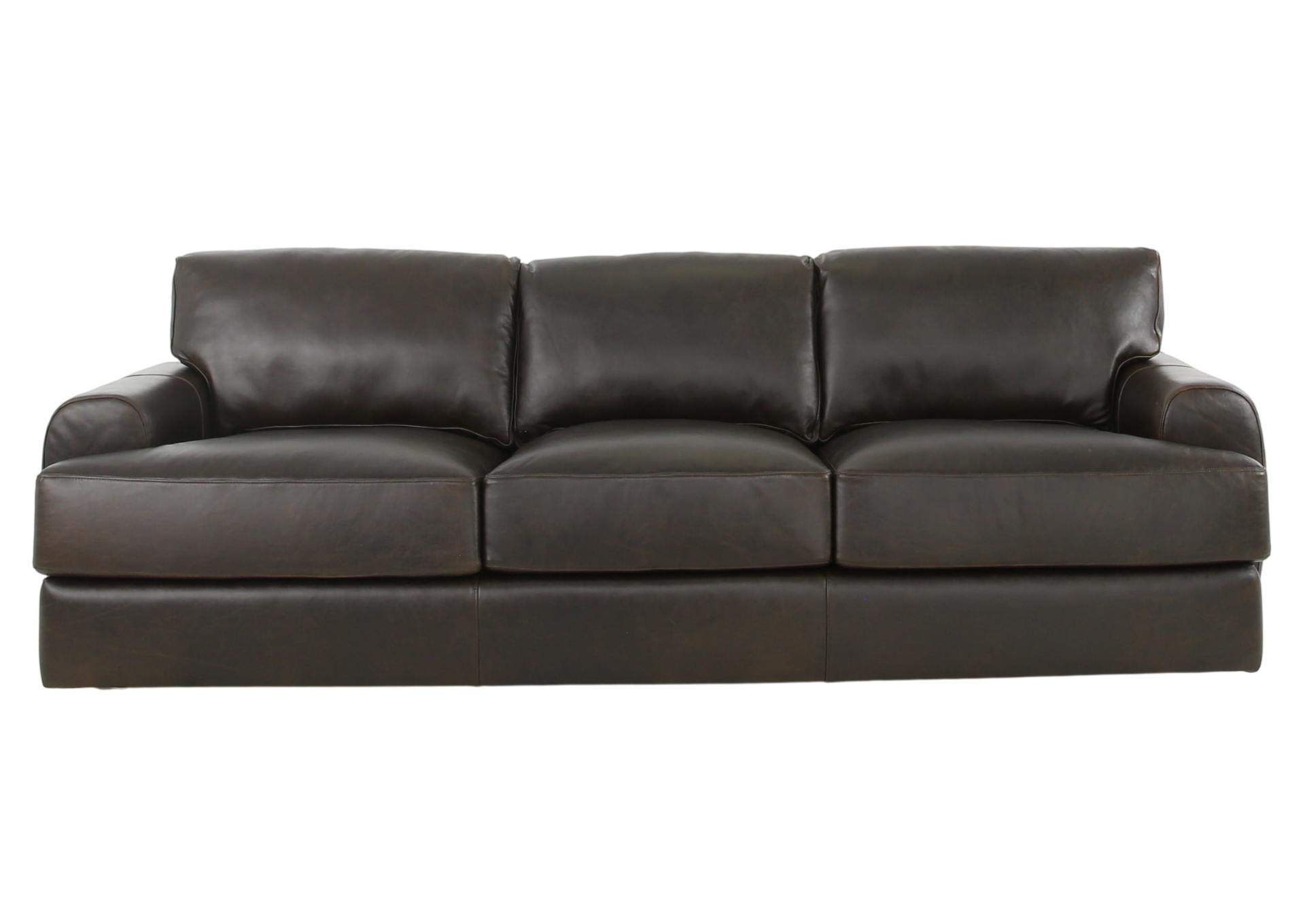 CAMEROON BROWN LEATHER SOFA,BERNHARDT