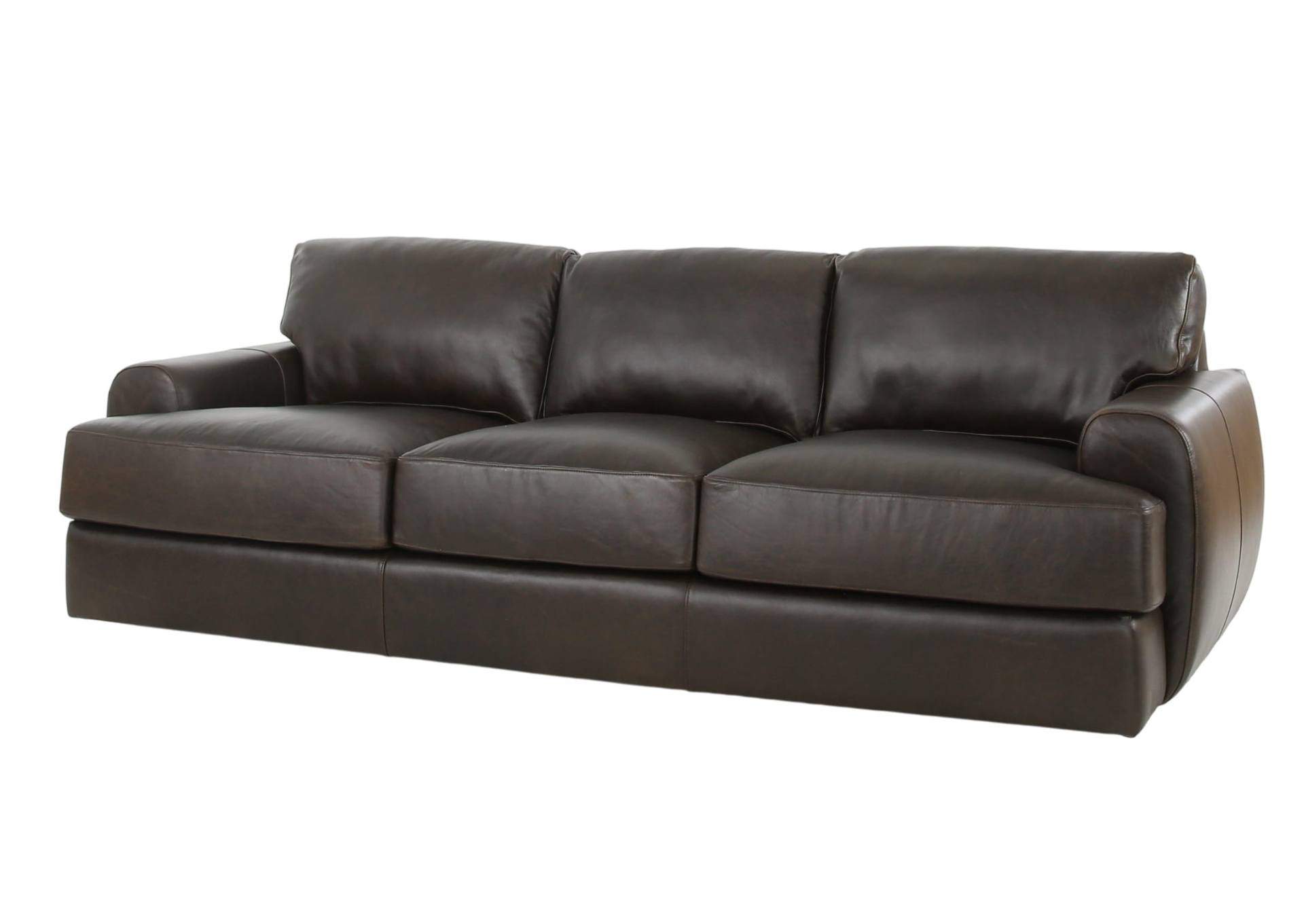 CAMEROON BROWN LEATHER SOFA,BERNHARDT