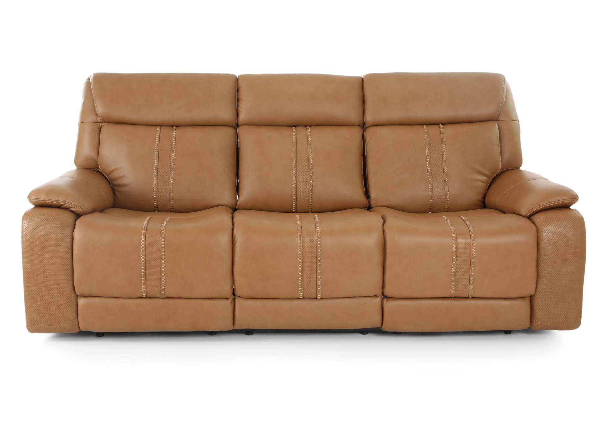 XARA BUTTERNUT LEATHER POWER SOFA,MOTM