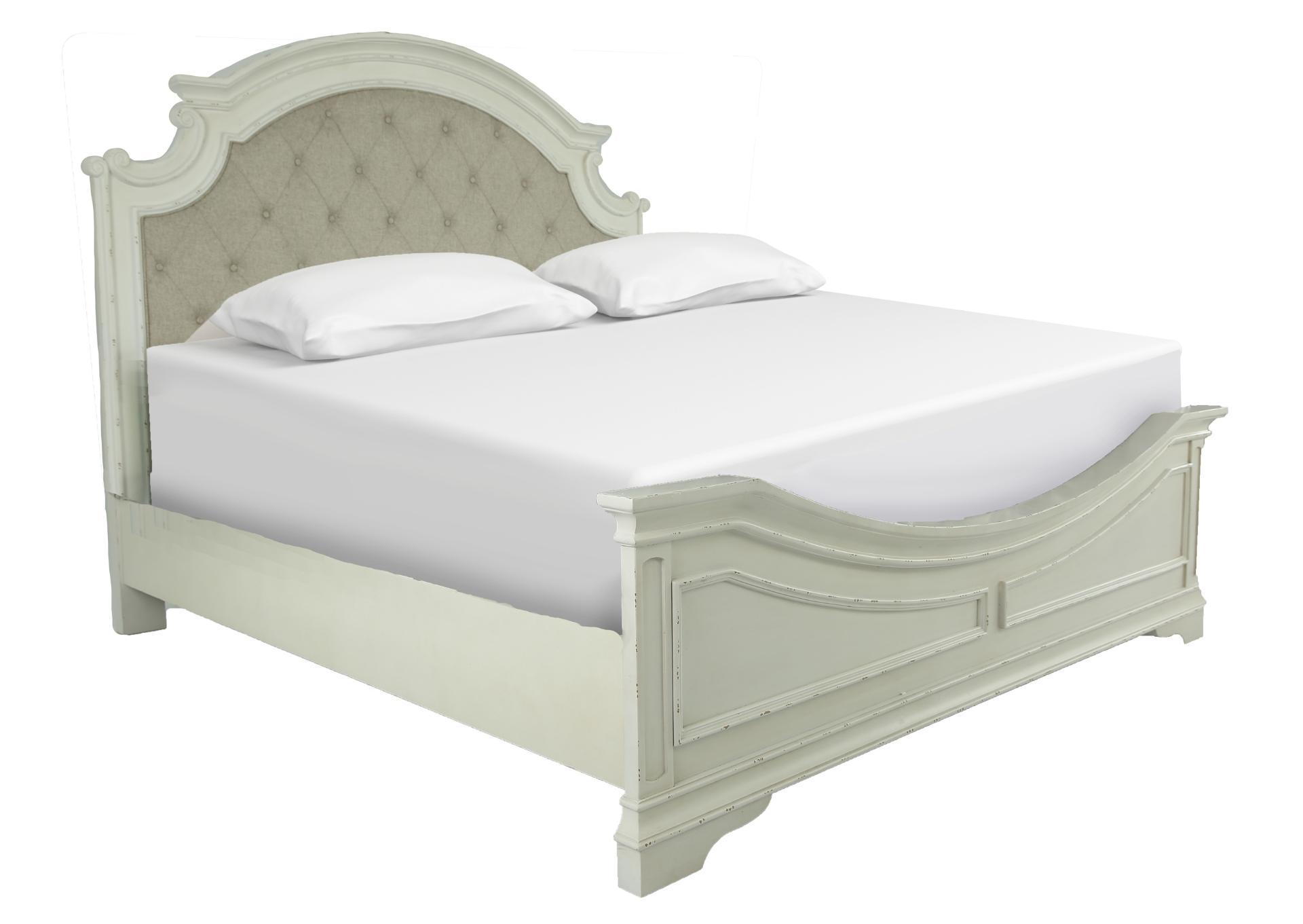 HAVEN WHITE QUEEN UPHOLSTERED BED,LIFESTYLE FURNITURE