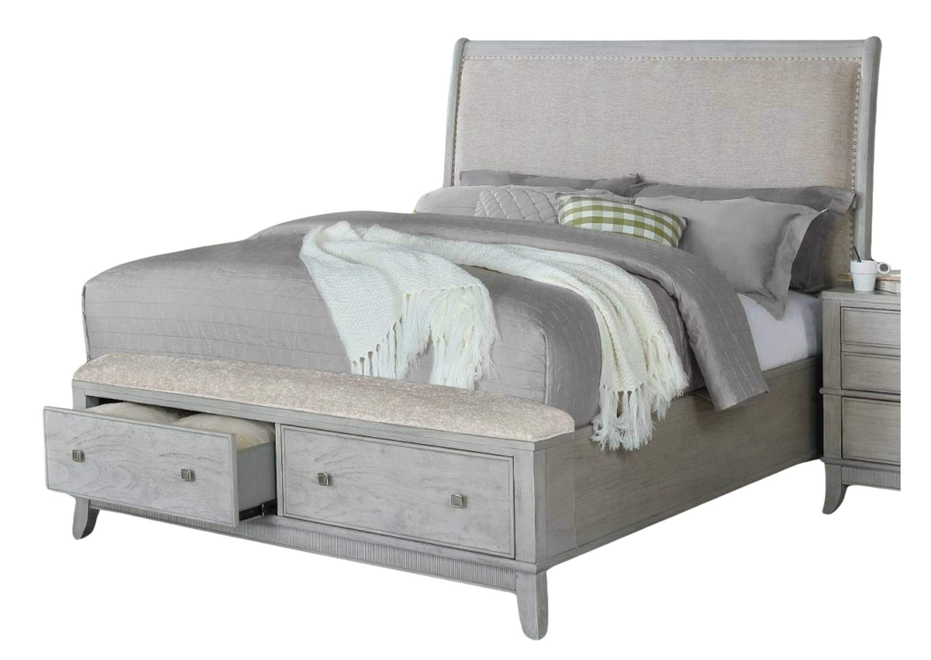 MINDI WASHED KING BED,AVALON FURNITURE