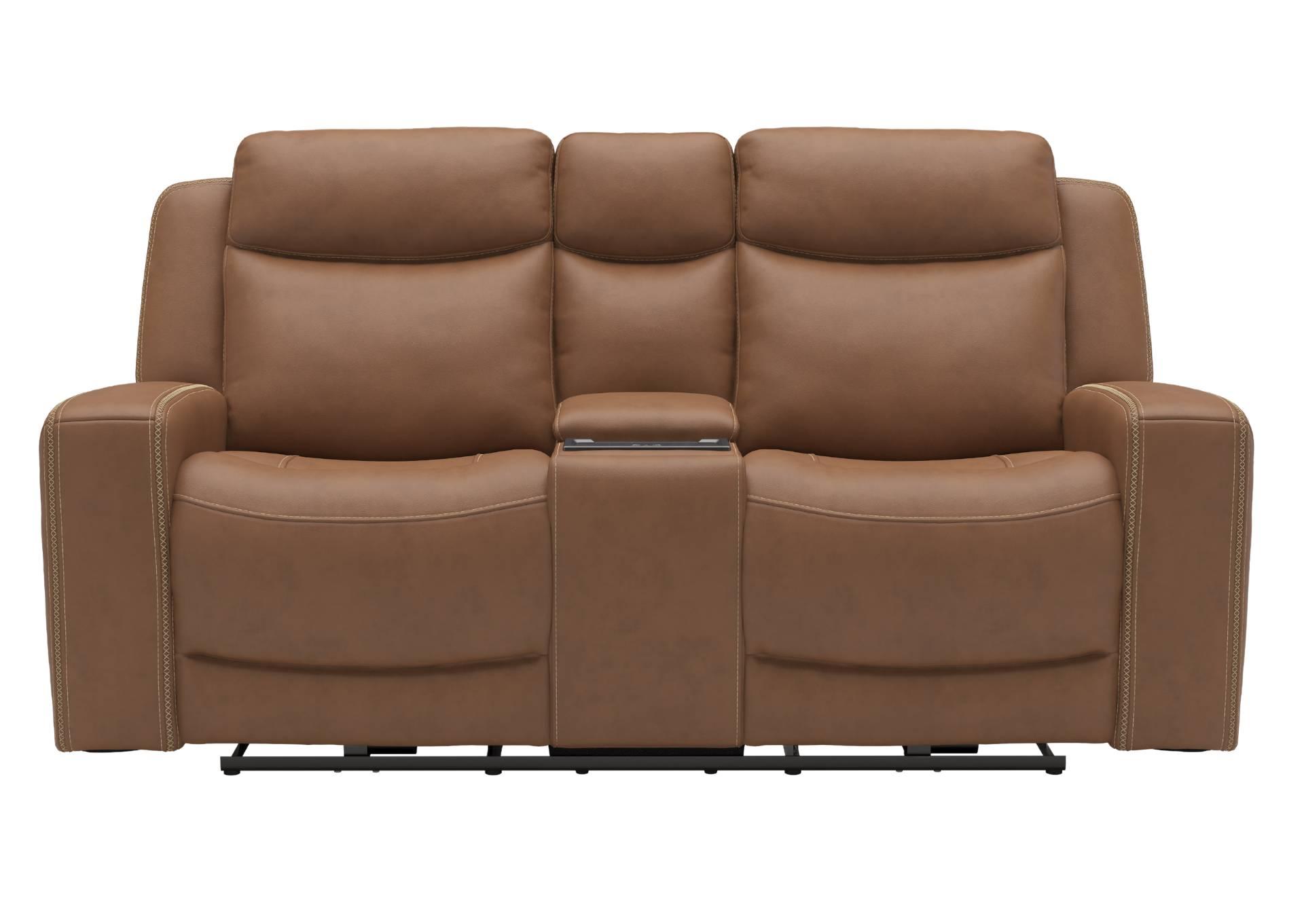 ADELINE BUTTERNUT POWER LOVESEAT WITH CONSOLE,KUKA