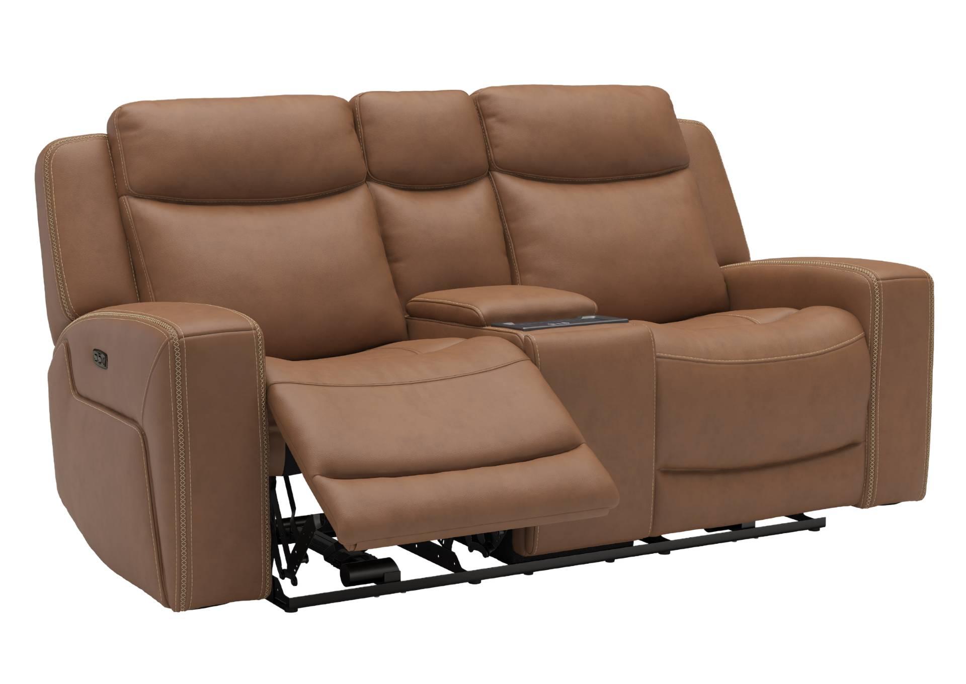 ADELINE BUTTERNUT POWER LOVESEAT WITH CONSOLE,KUKA