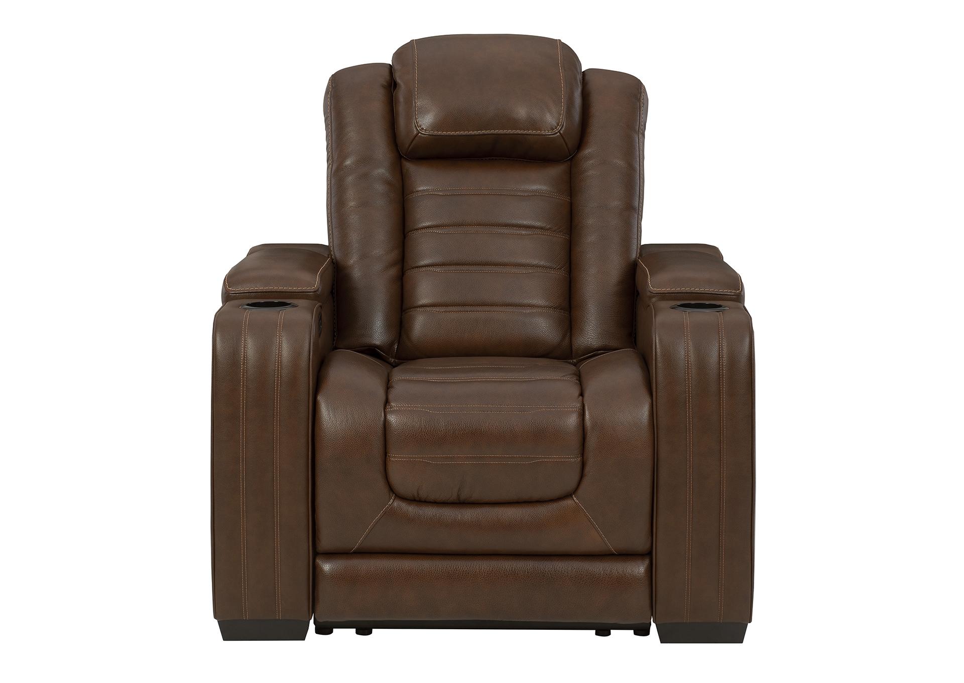 BACKTRACK CHOCOLATE LEATHER POWER RECLINER