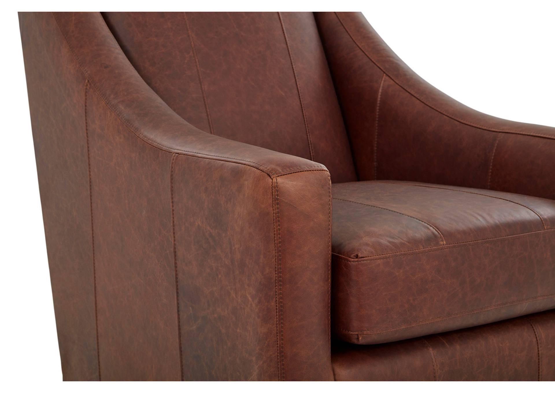 MARIKO UMBER LEATHER CLUB CHAIR,BEST CHAIRS INC