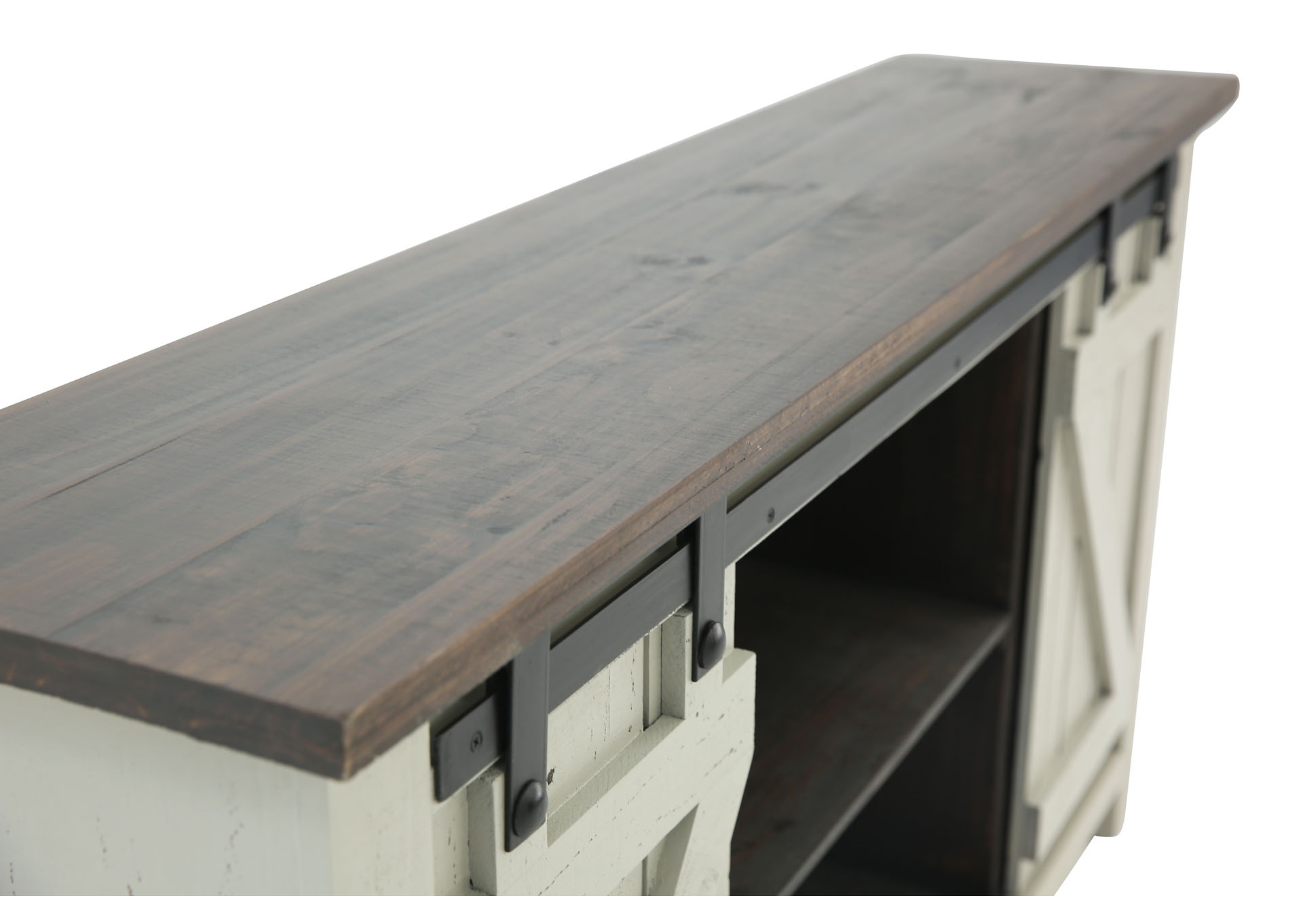 Sterling Barn Door Media Console - Aged Gray/Tobacco,ARDENT HOME