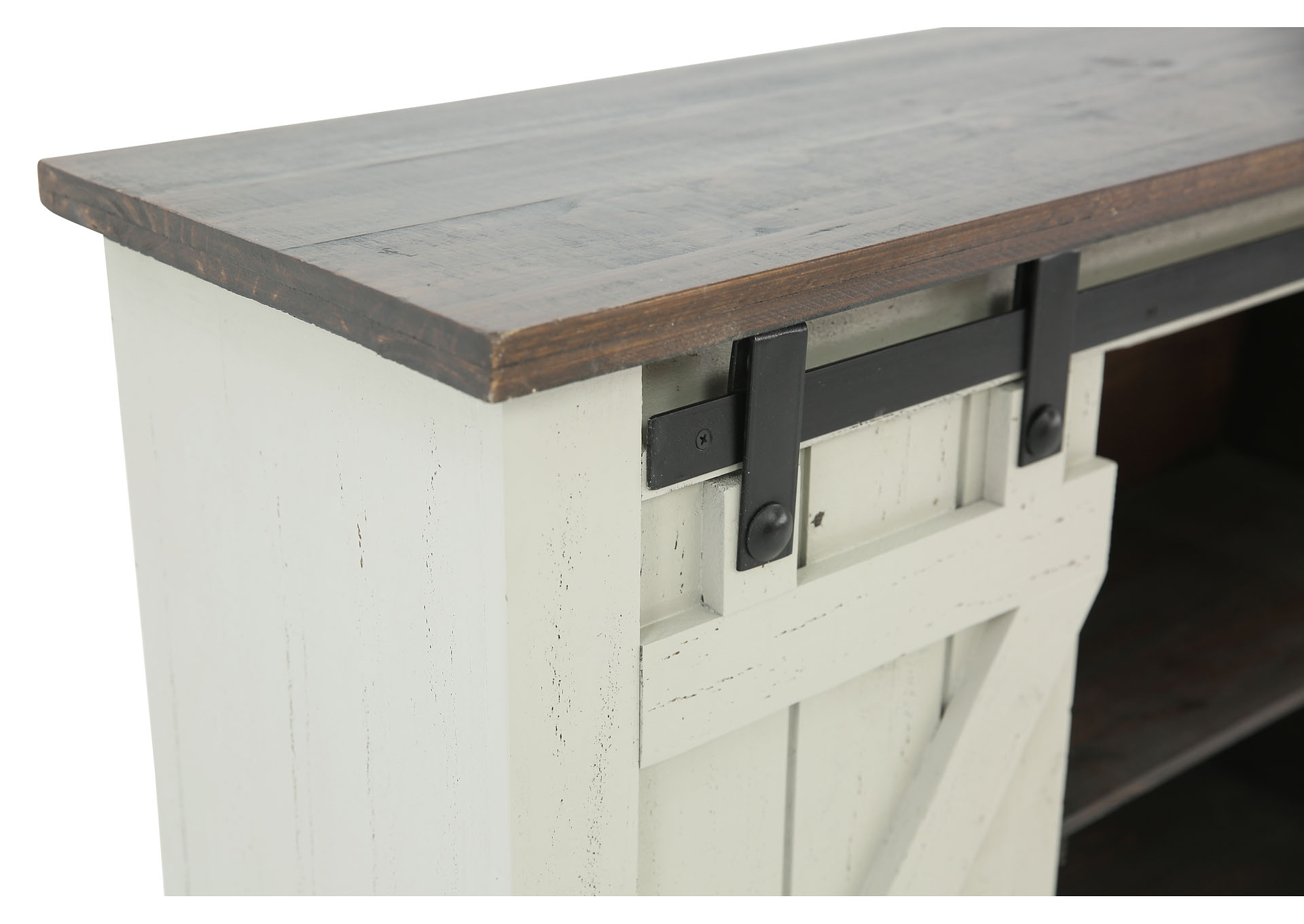 Sterling Barn Door Media Console - Aged Gray/Tobacco,ARDENT HOME
