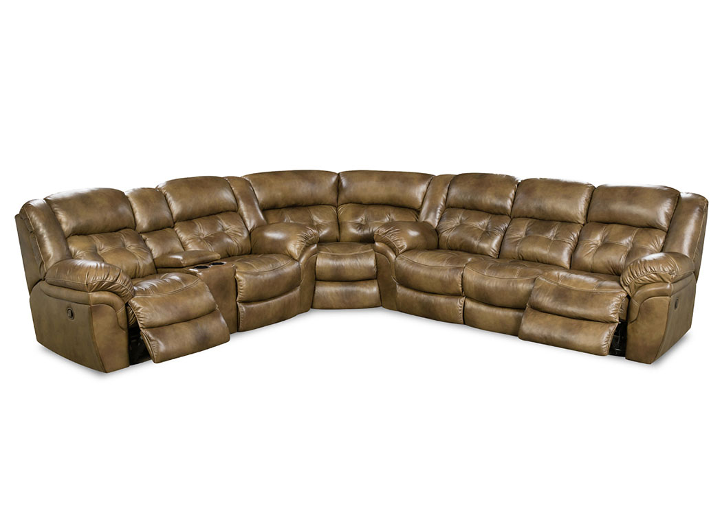 Hudson Saddle 3 Piece Power Leather, Saddle Color Leather Reclining Sofa