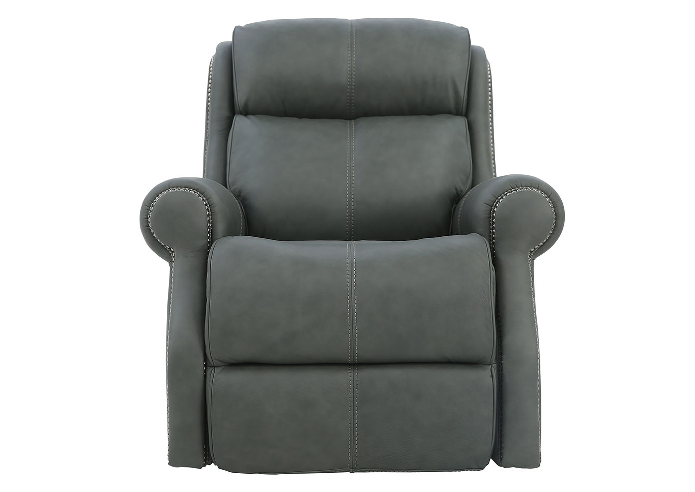 MCGWIRE GRAY LEATHER POWER RECLINER