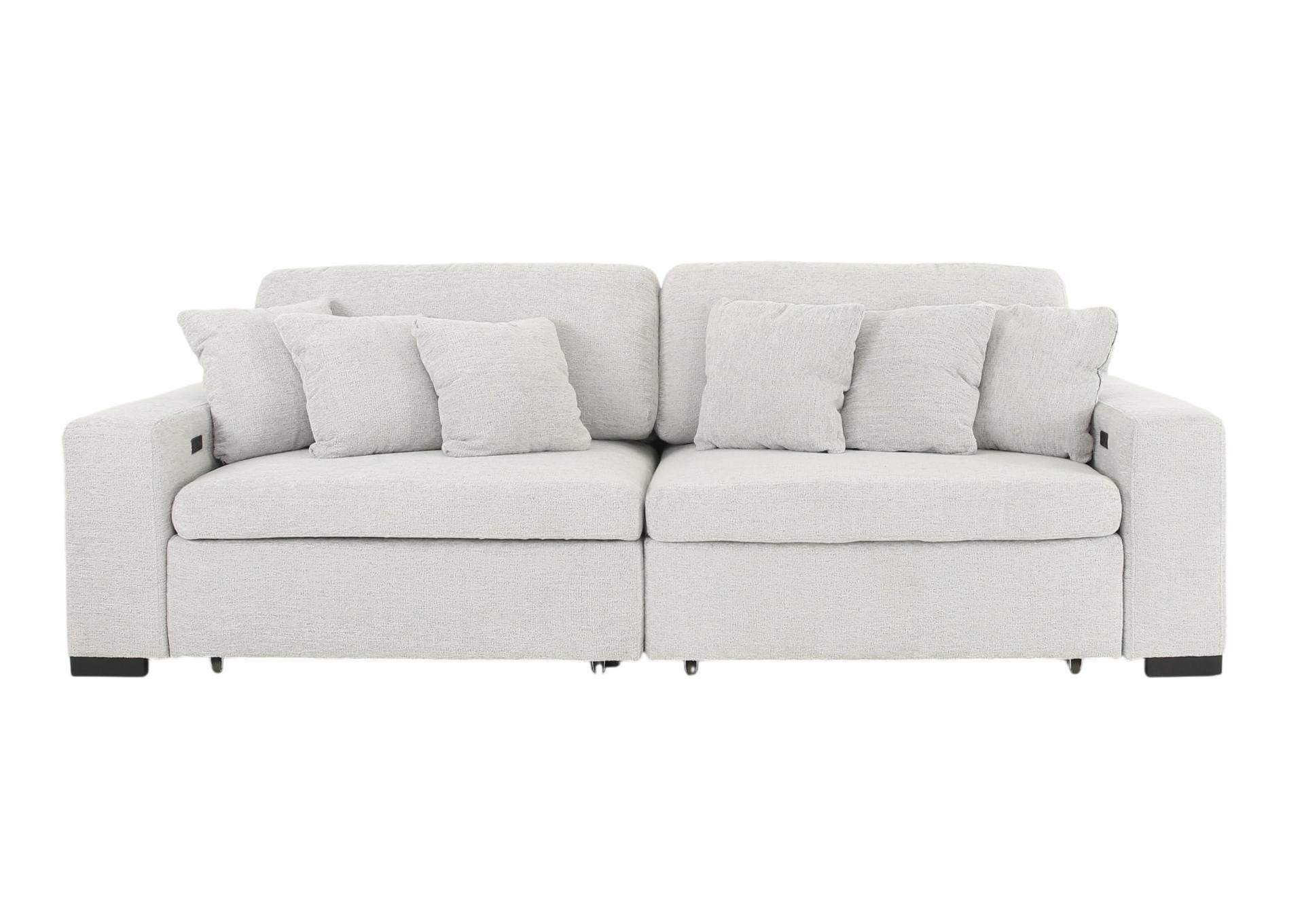 LACHLAN NICKEL POWER SOFA WITH SLIDING SEATS,CHEERS