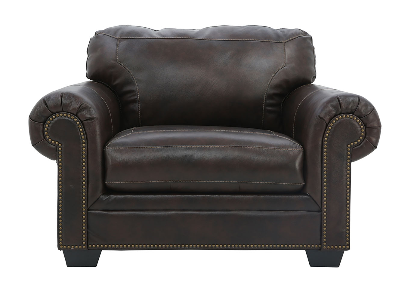 Roleson Walnut Oversize Chair Ivan, Leather Oversized Chair