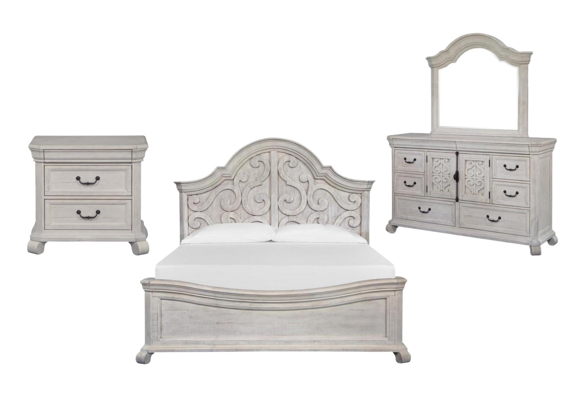 BRONWYN QUEEN SHAPED PANEL BEDROOM,MAGS