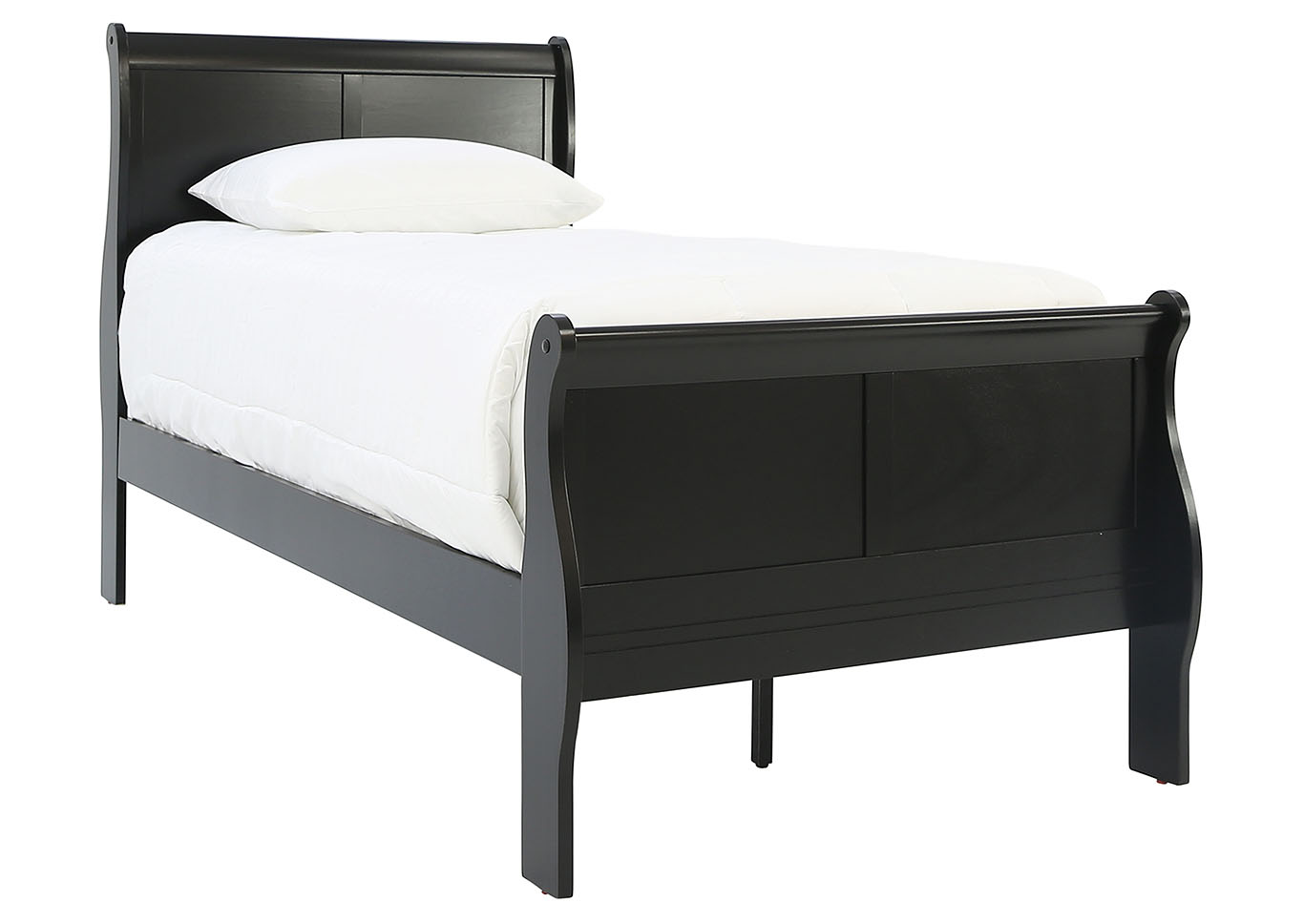 LOUIS PHILIP BLACK TWIN BED,CROWN MARK INT.