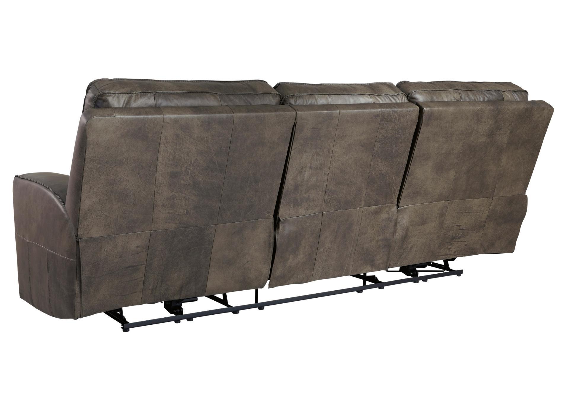 GAME PLAN CONCRETE LEATHER 2P POWER SOFA,ASHLEY FURNITURE INC.