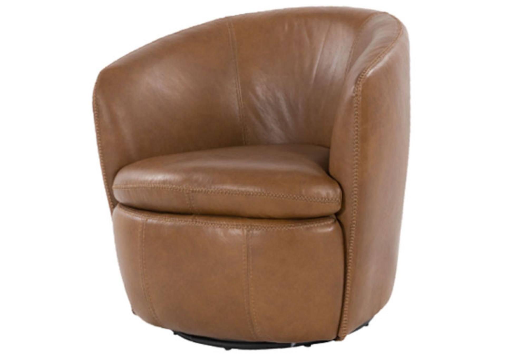 KIERREYS CARAMEL 100% LEATHER SWIVEL CHAIR,ASHLEY FURNITURE INC.